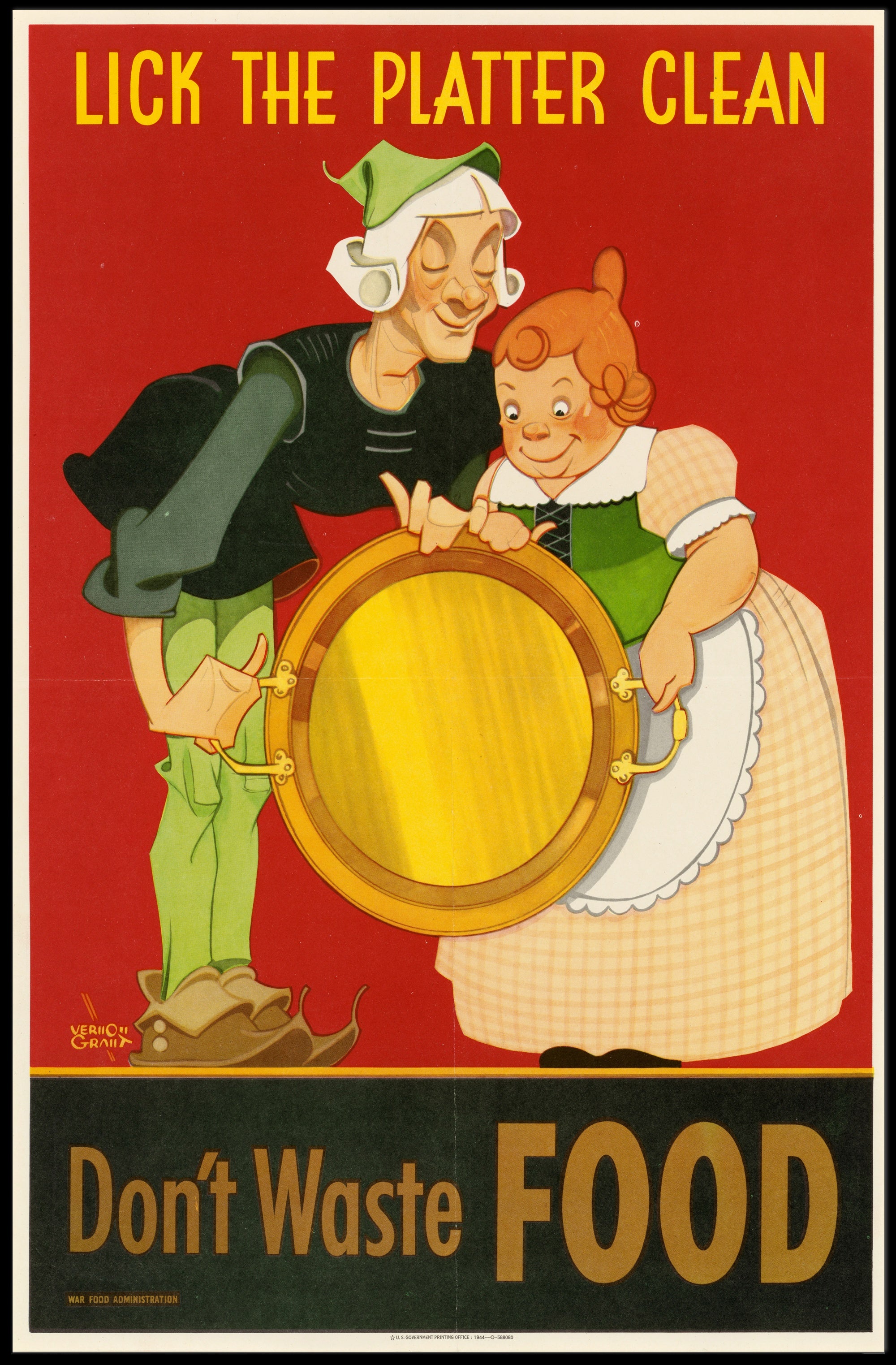 Don't Waste Food WWII Propaganda Poster PosterGoat