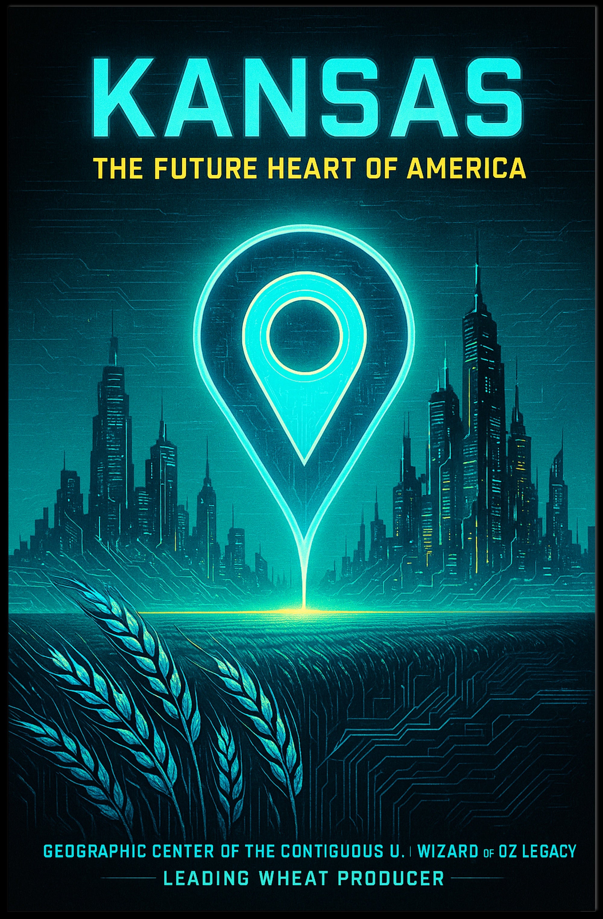 Kansas The Future Heart of America Poster PosterGoat