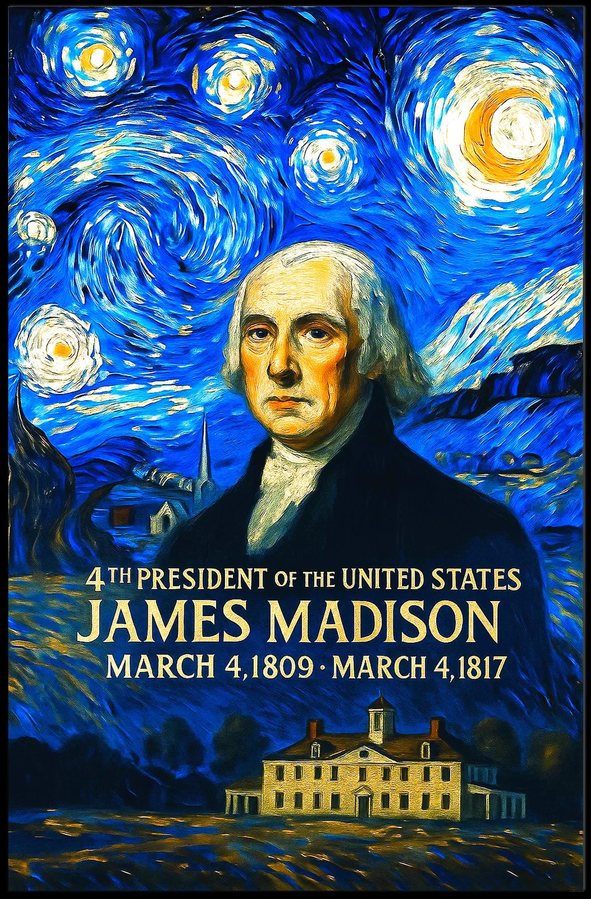 James Madison 4th President of the United States Presidential Masterpiece Series Poster