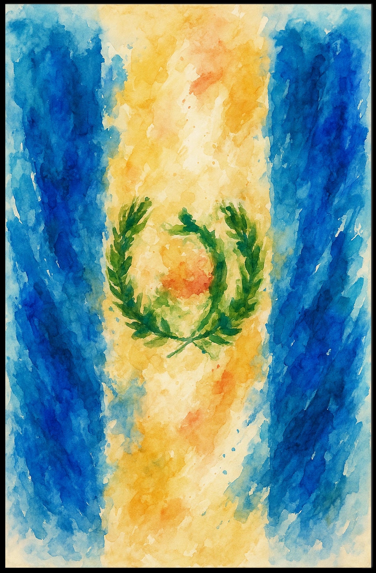Watercolor Flag Art Poster