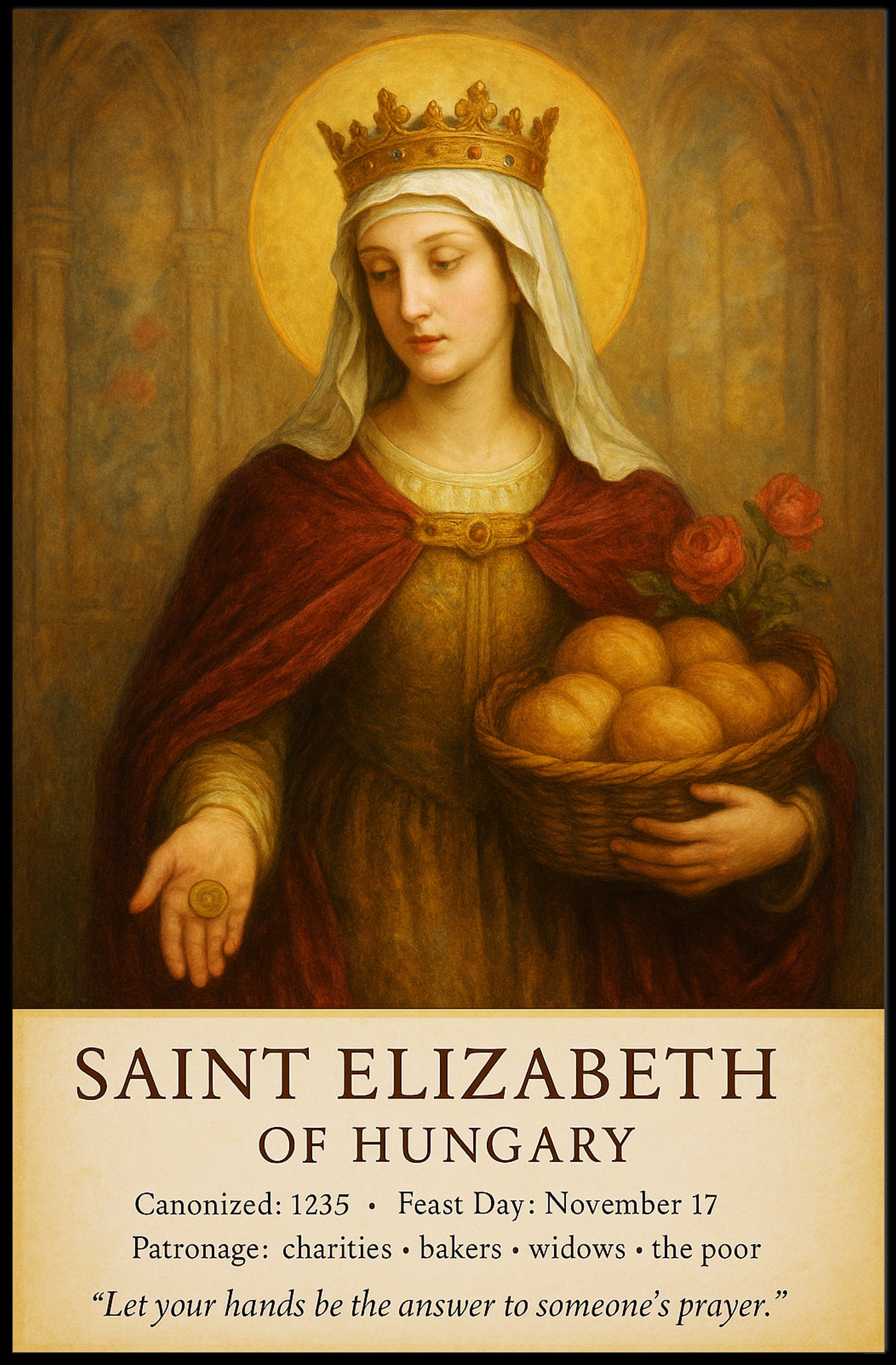 Saint Elizabeth of Hungary Poster PosterGoat