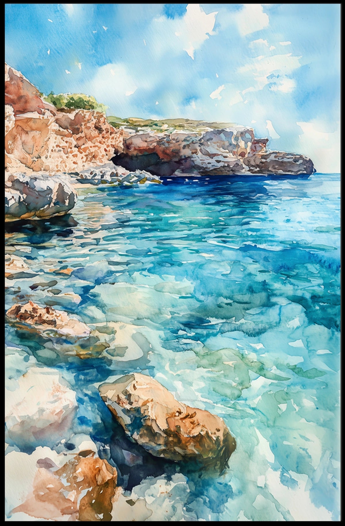 Malta Blue Lagoon Comino Island View Poster