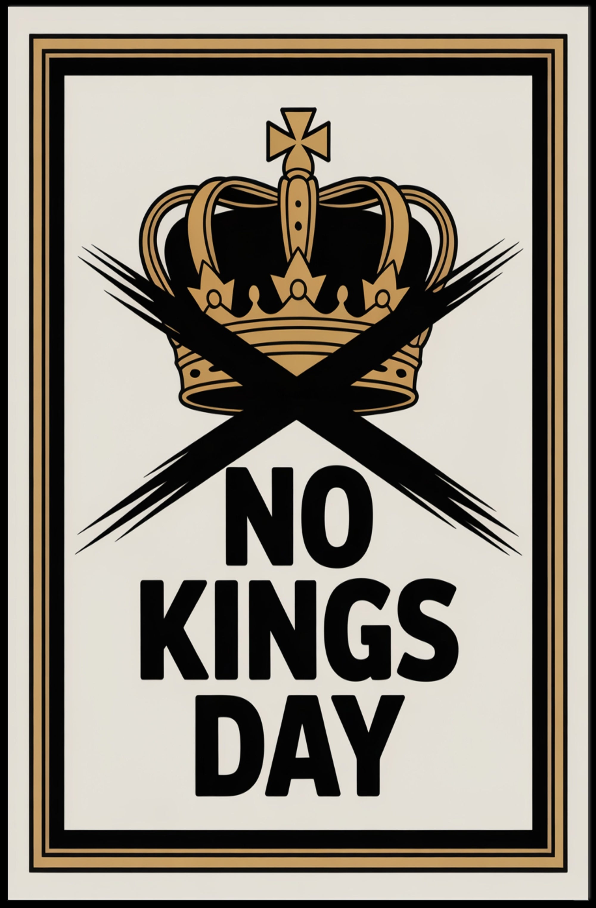 No Kings Day Anti-Monarchy Political or Propaganda Poster