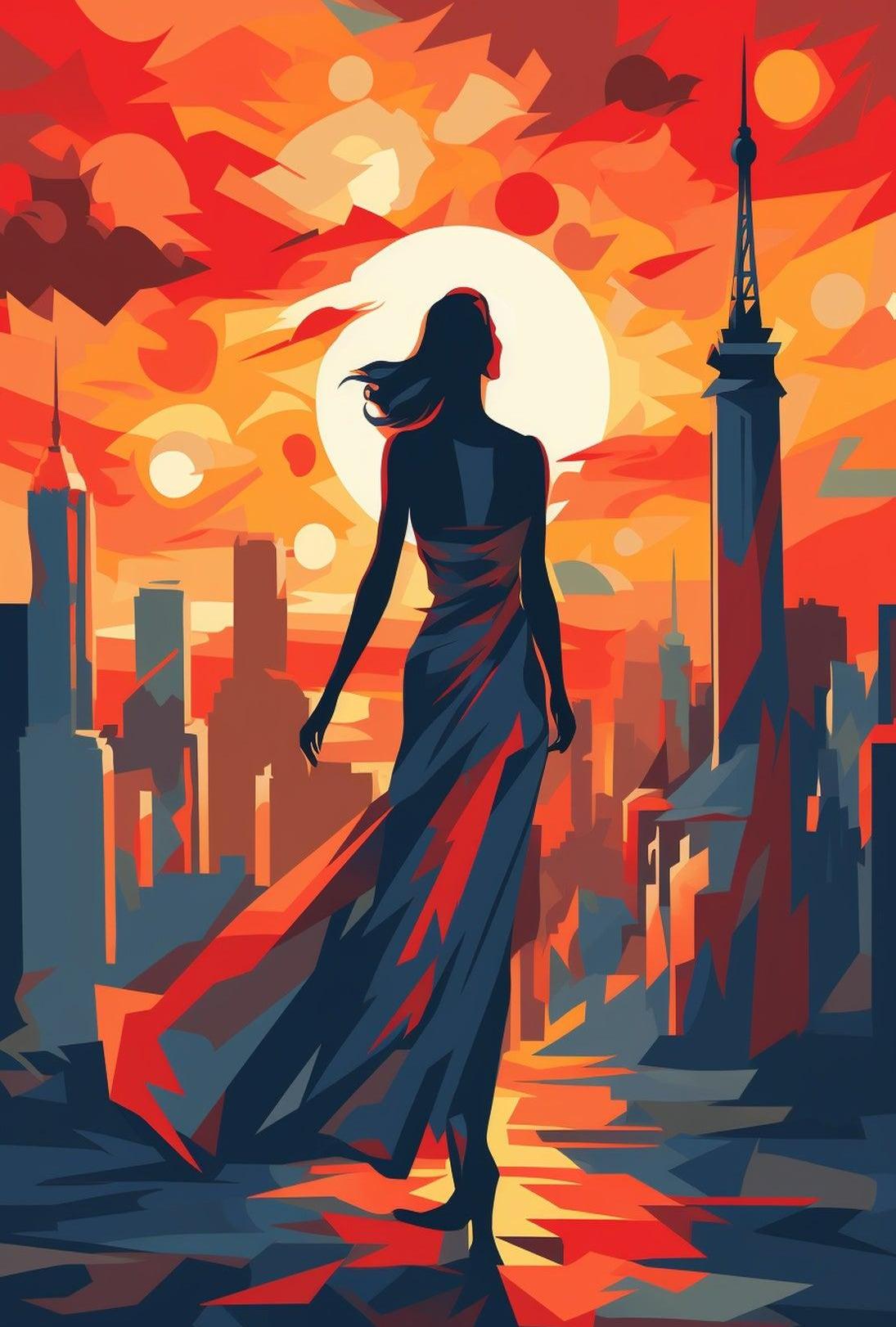 Empowered Urban Explorer in Motion Artistic Poster