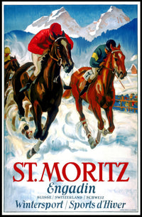 St. Moritz Adventure Vintage Winter Sports Travel Poster PosterGoat