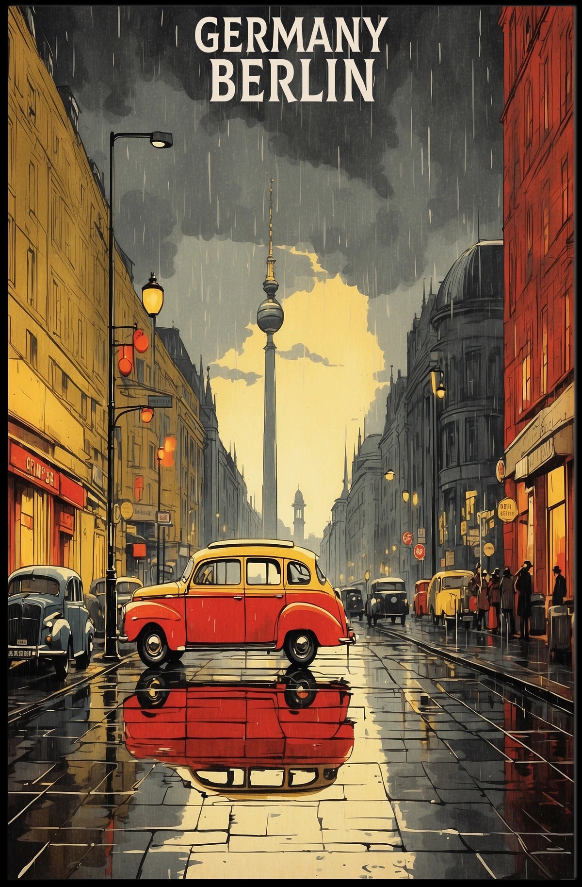 Berlin in the Rain Poster