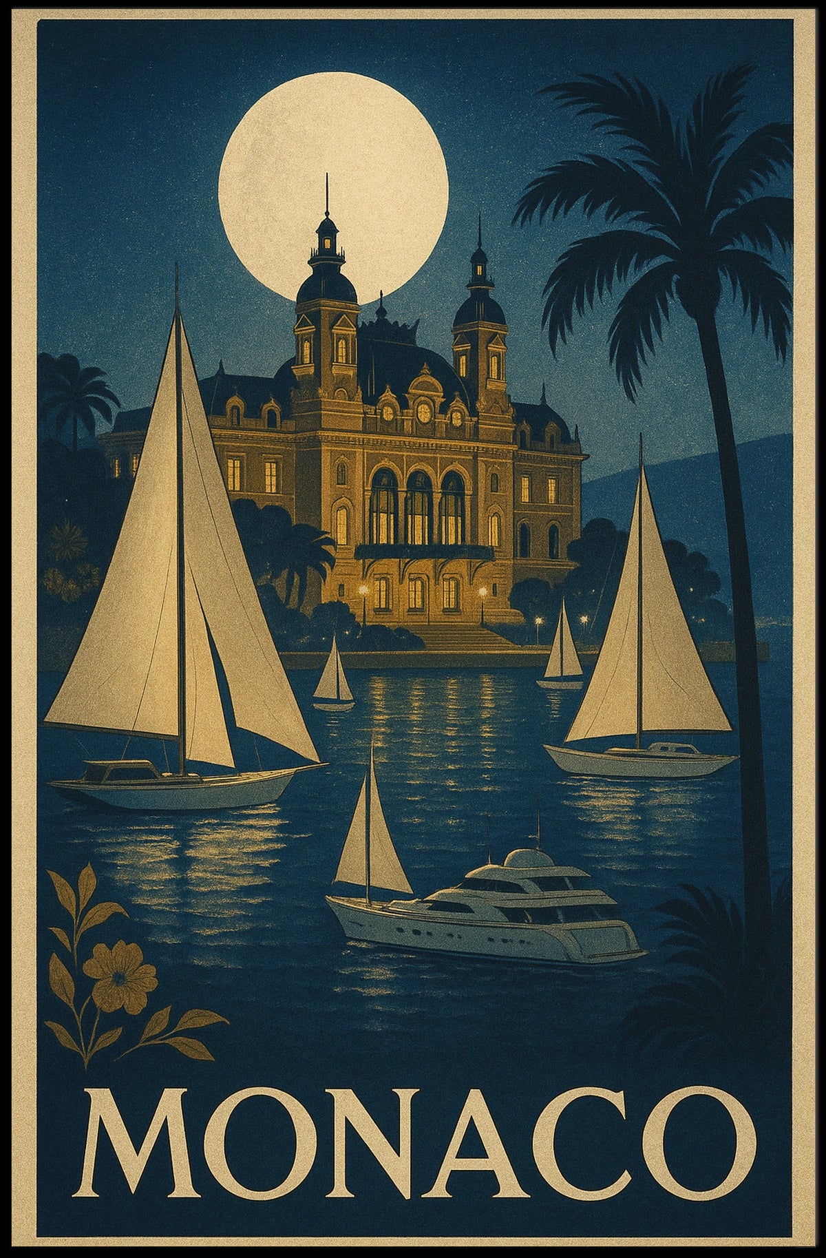 Moonlit Monaco Poster