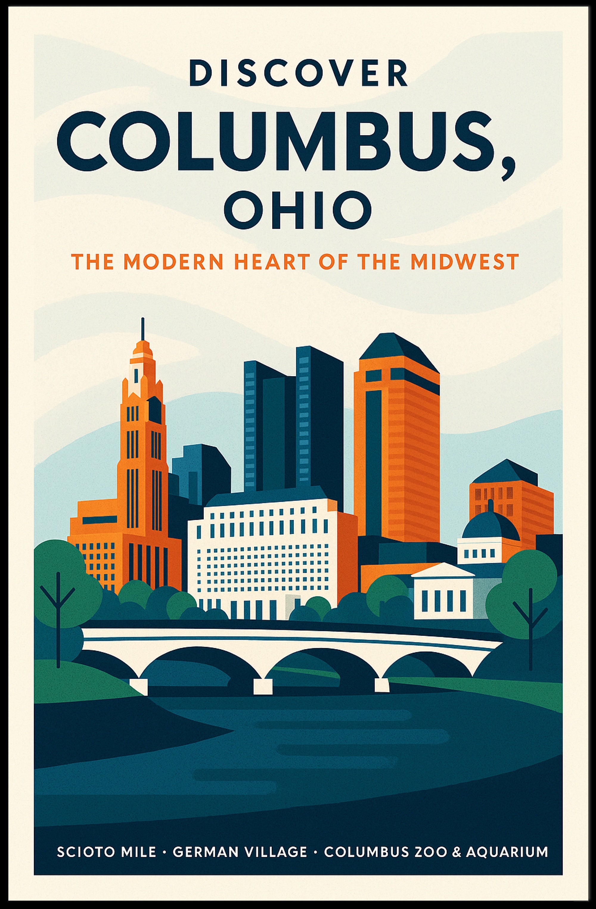 Discover Columbus, Ohio Poster PosterGoat