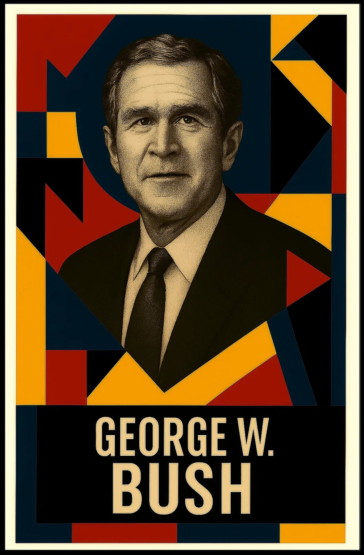 George W. Bush 43rd President of the United States Abstract Pop Poster