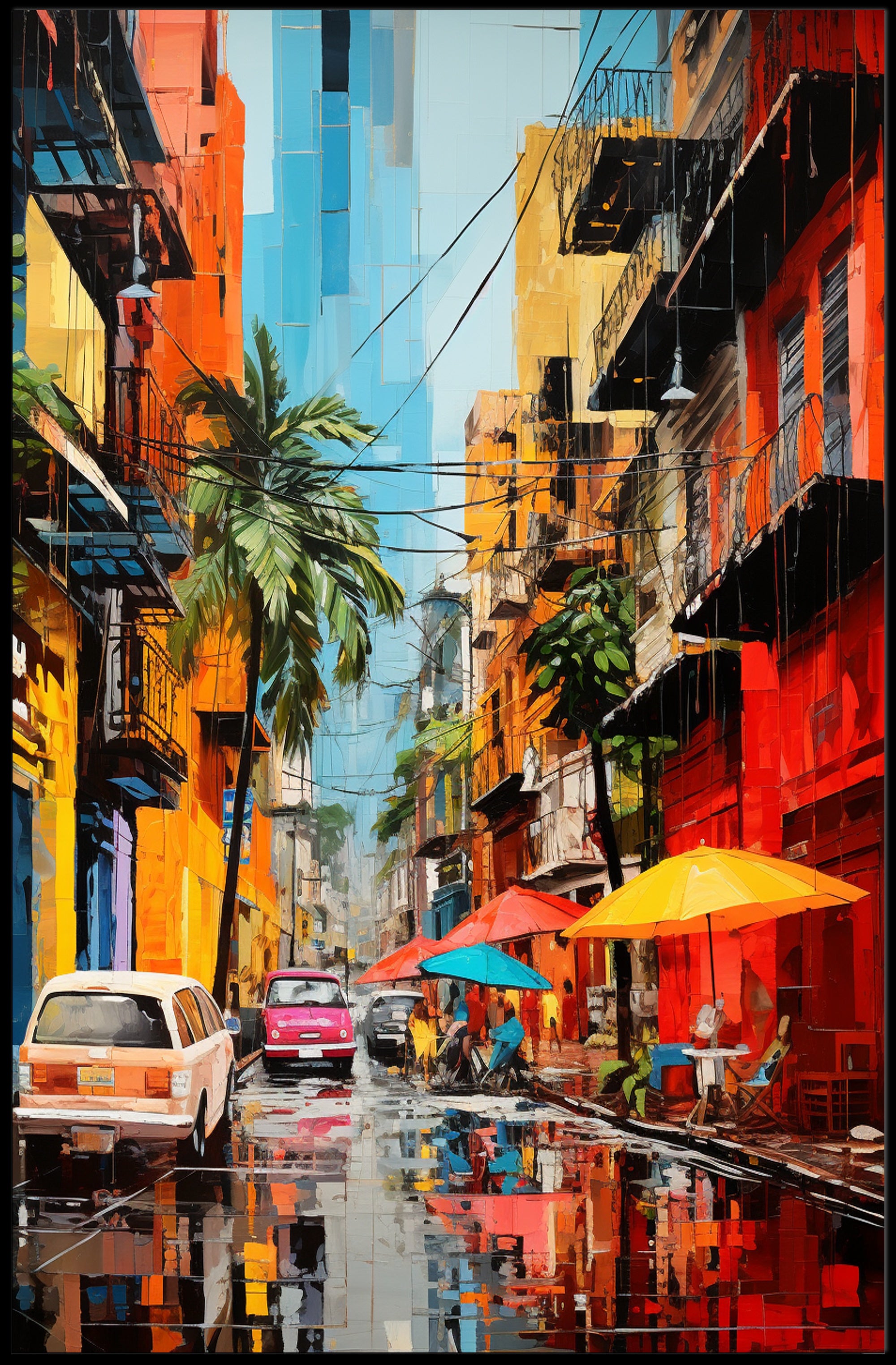 Vibrant Street Scene Poster