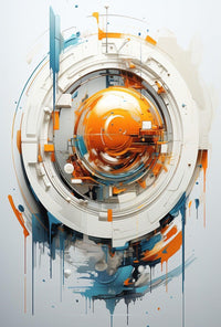 Futuristic Cyberpunk Sci-Fi Mechanical Abstract Art Poster