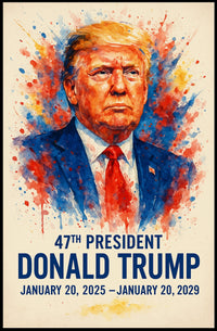 Donald Trump Watercolor Portrait Patriotic Poster
