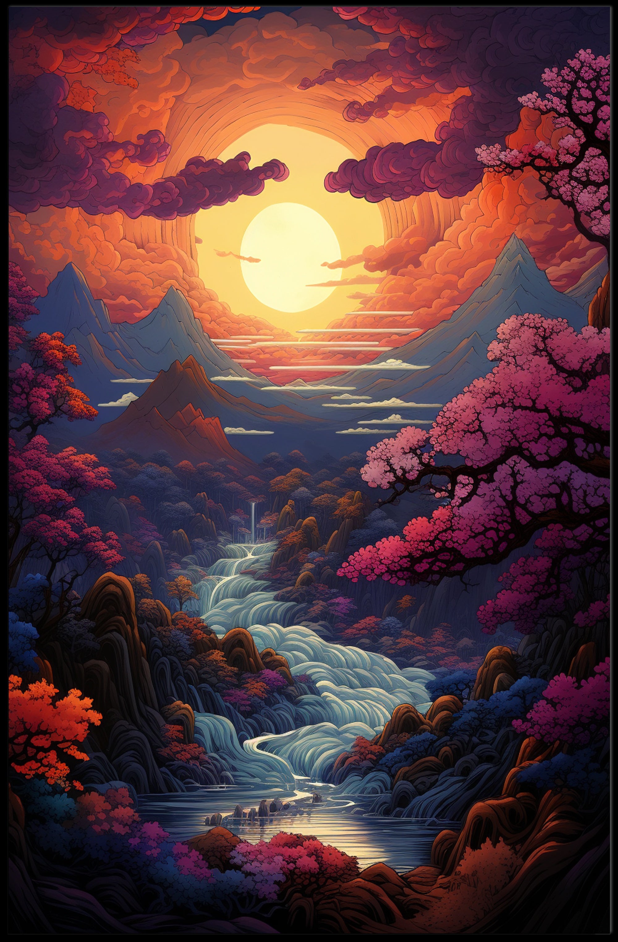 Enchanted Sunset Landscape Poster