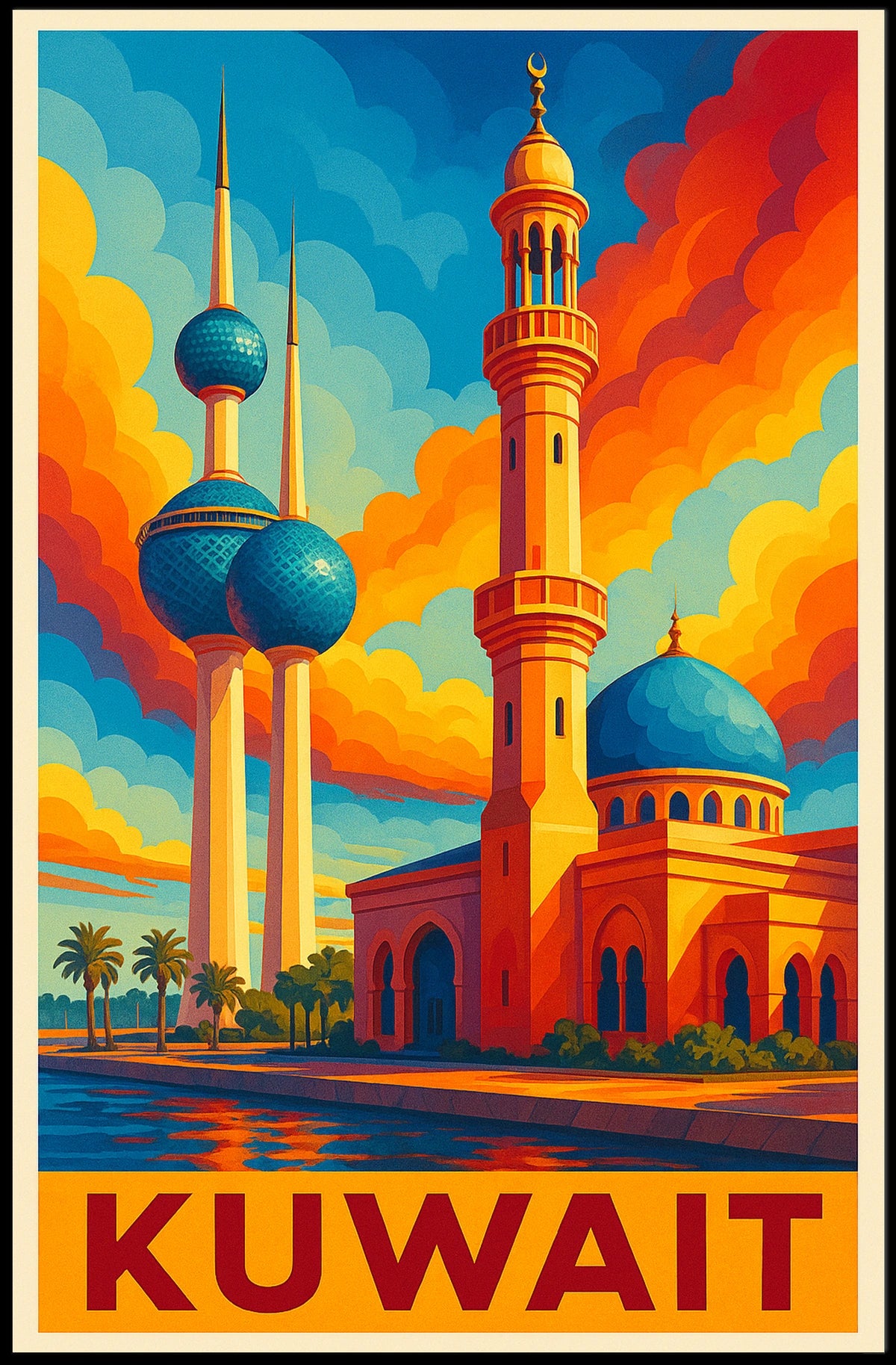 Kuwait Skyline Art Poster