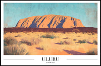 Uluru Desert Vintage Travel Poster