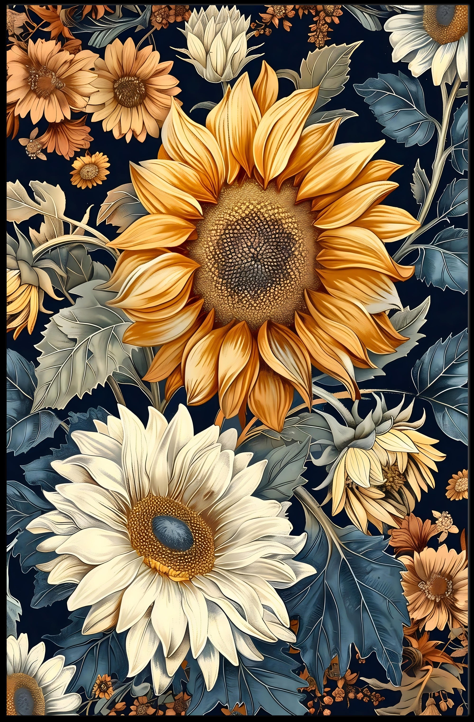 Sunflower Sunshine Vibes: Abstract or Artistic Poster