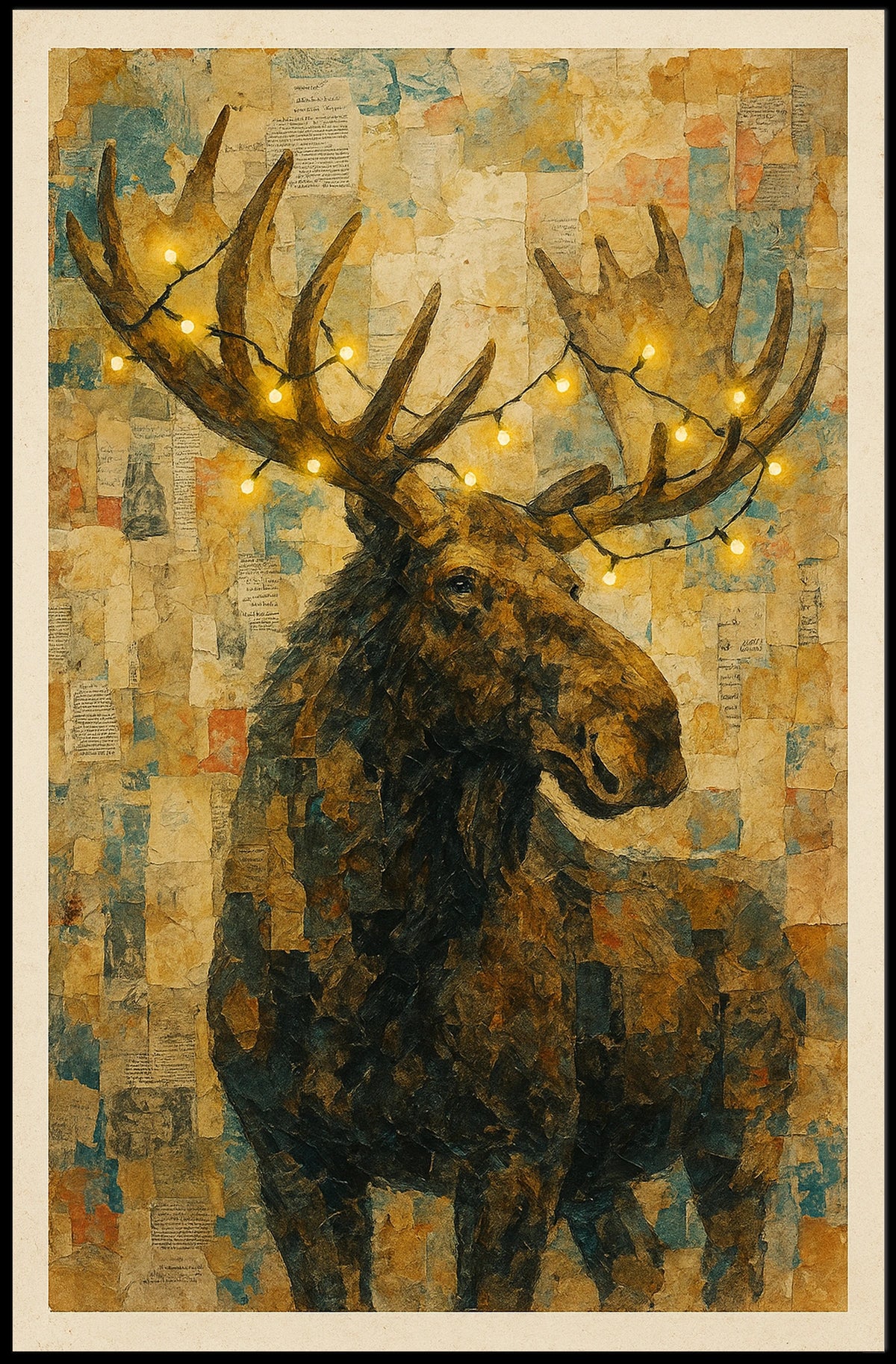 Illuminated Moose Poster