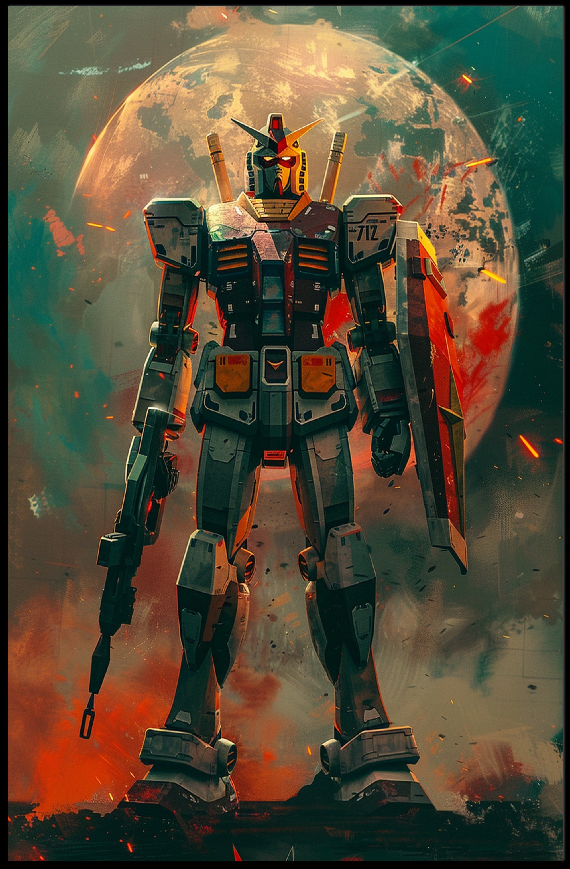 Galactic Mech Warrior Art Print Poster Decor PosterGoat