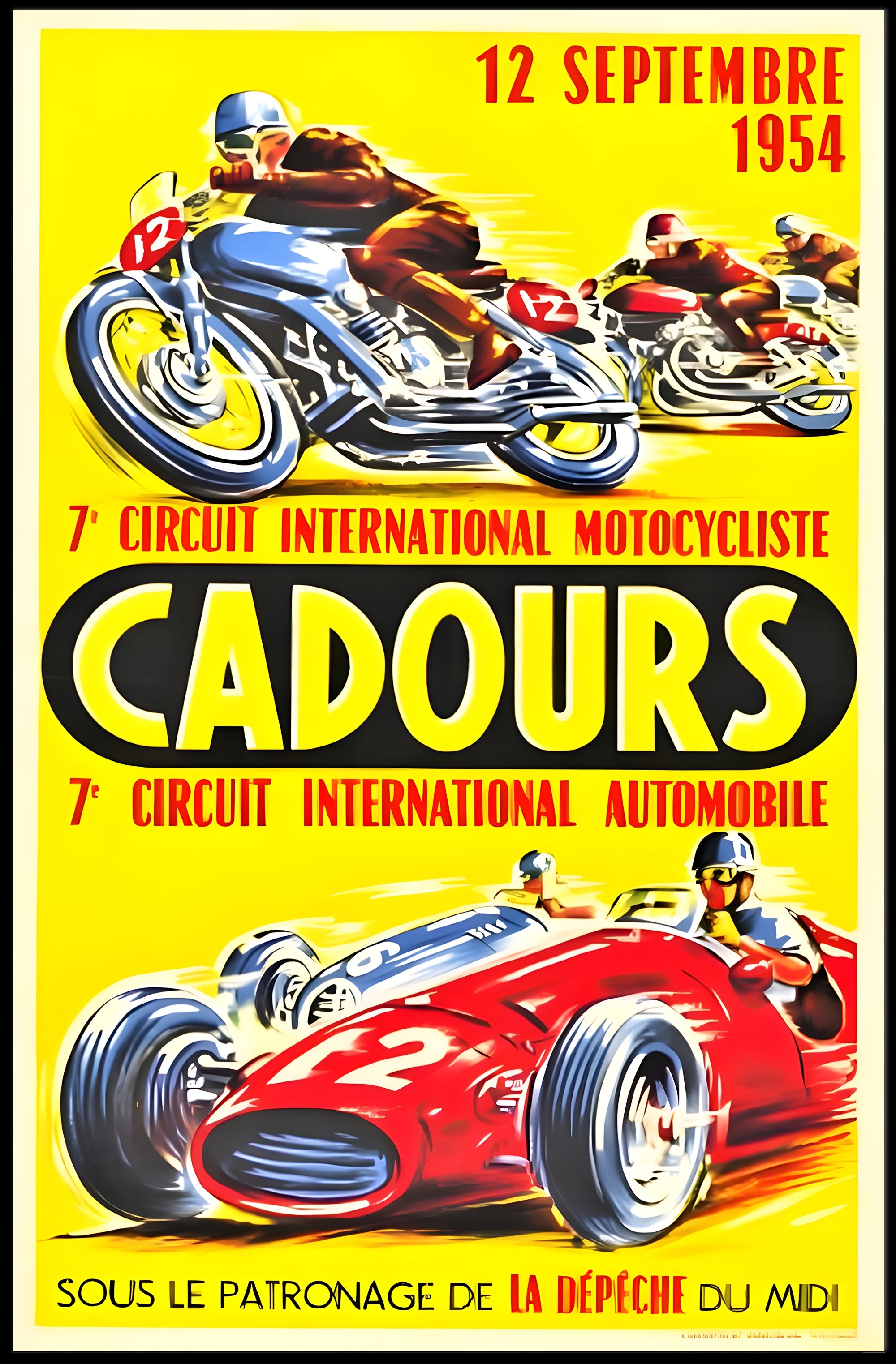 Cadours International Racing Event 1954 Poster