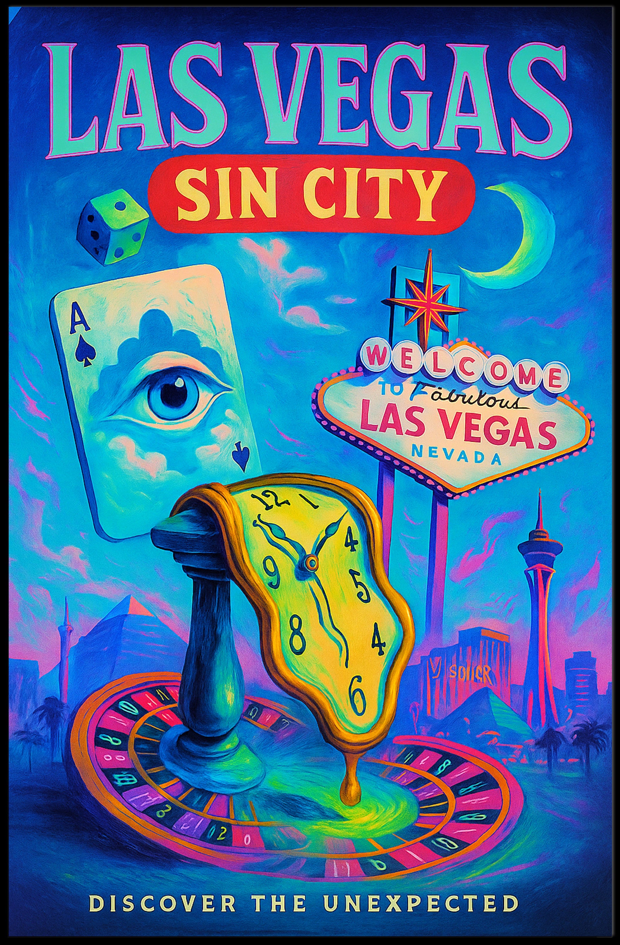 Las Vegas Sin City Poster PosterGoat