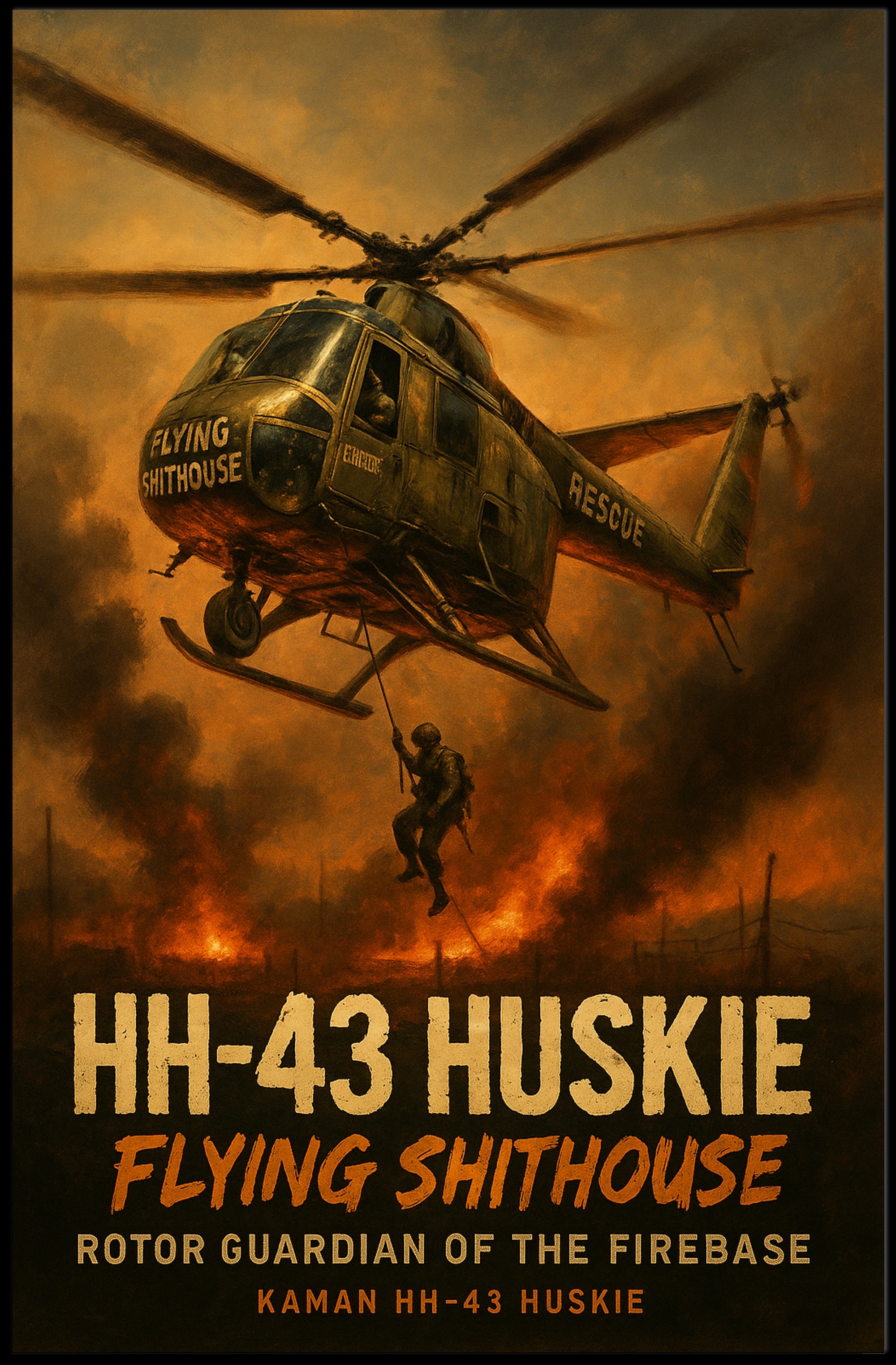 HH-43 Huskie in Action Military Recruitment Poster