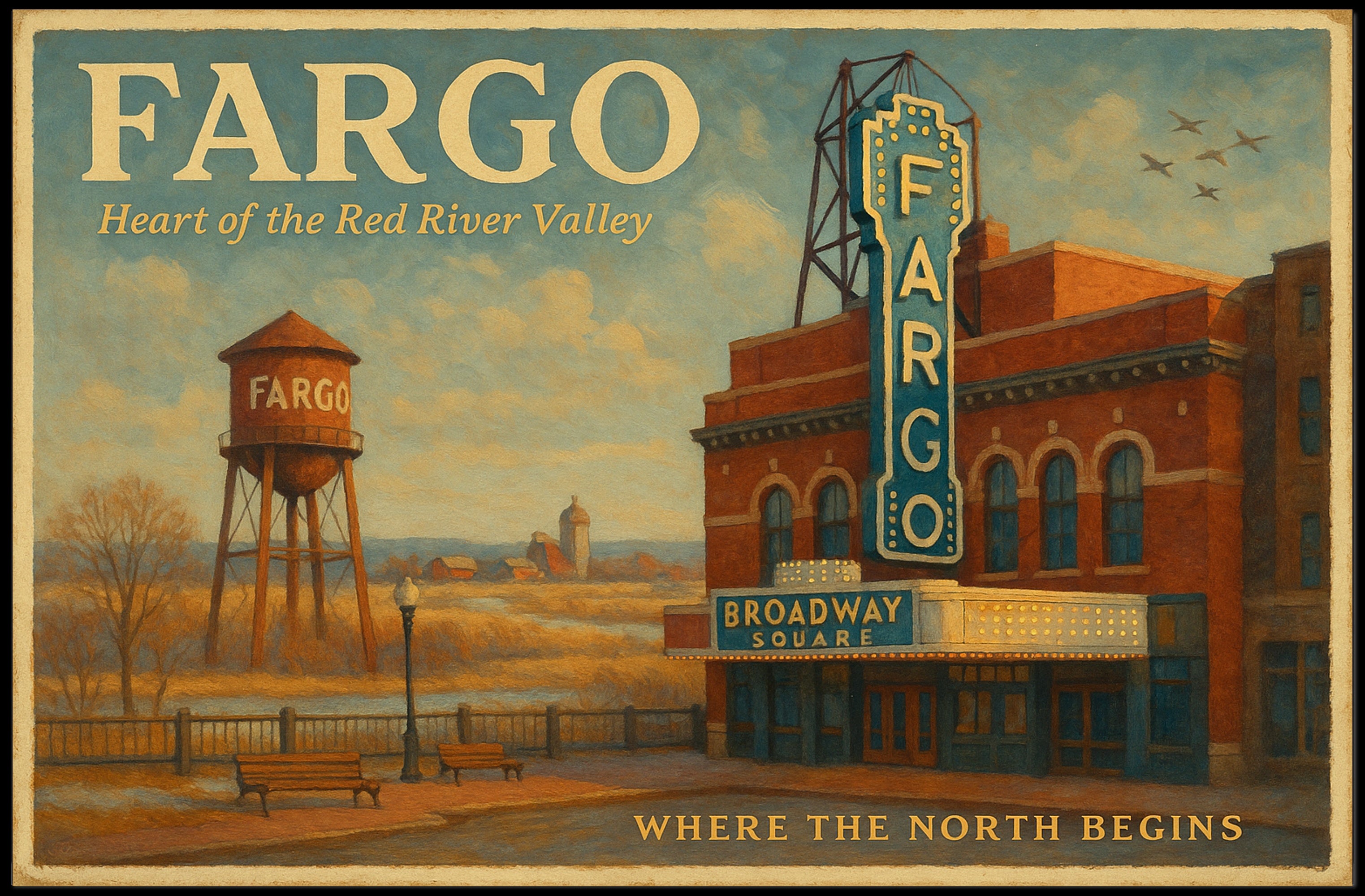 Fargo Travel Poster Where The North Begins