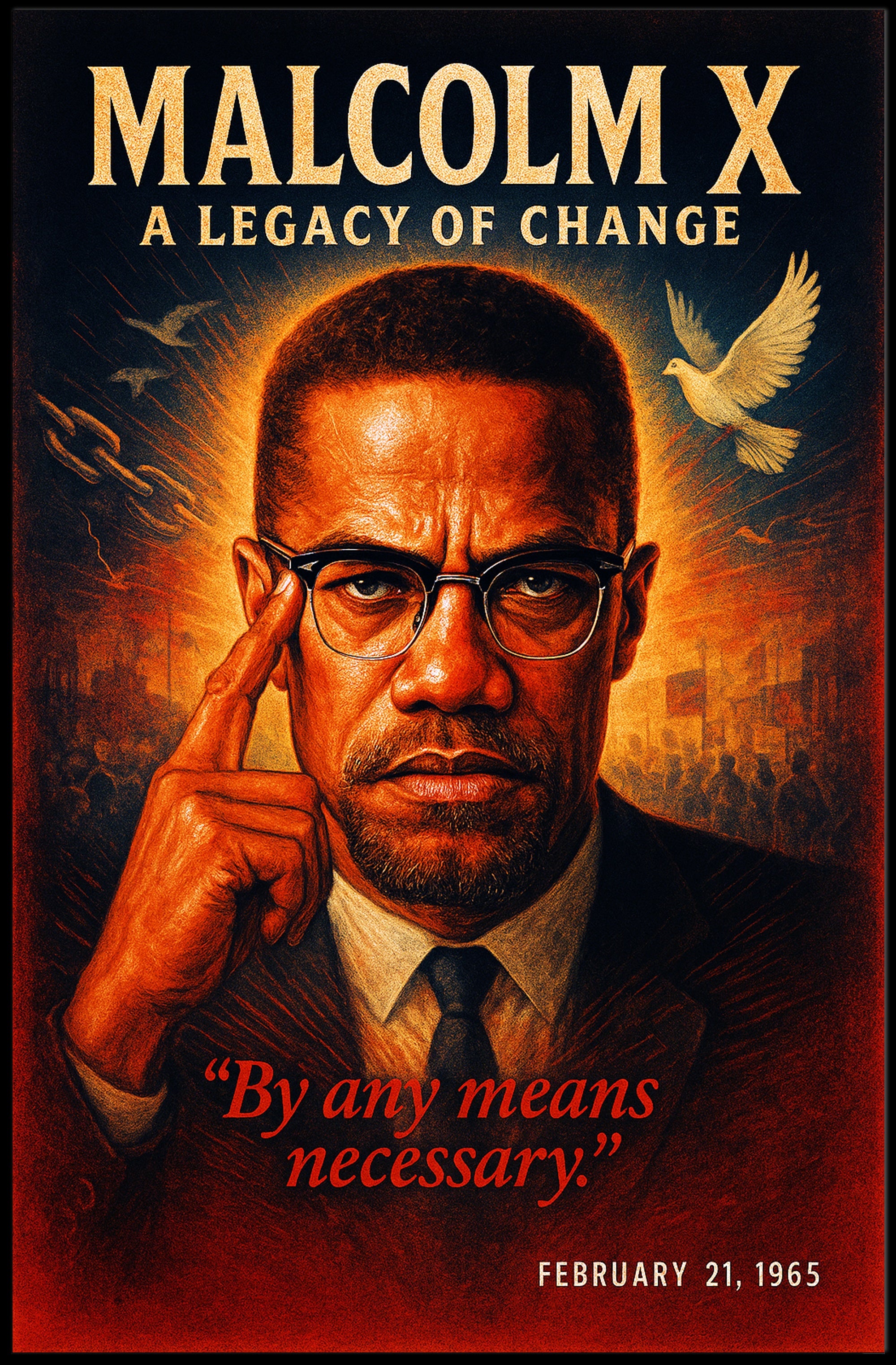 Malcolm X A Legacy of Change Poster PosterGoat