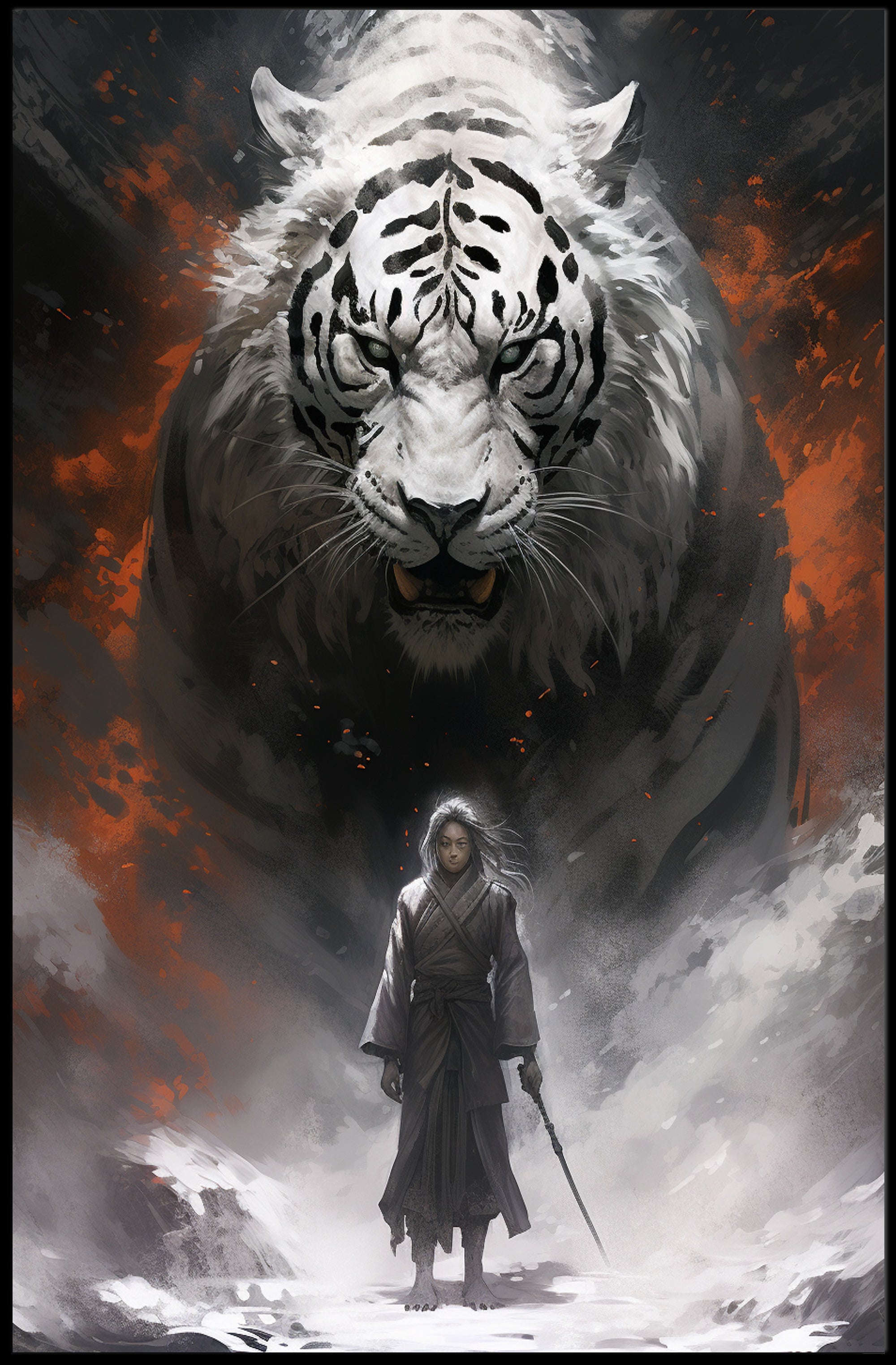 Warrior And The White Tiger Poster