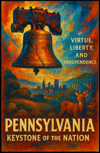 Pennsylvania Keystone of the Nation Poster Patriotic Decor
