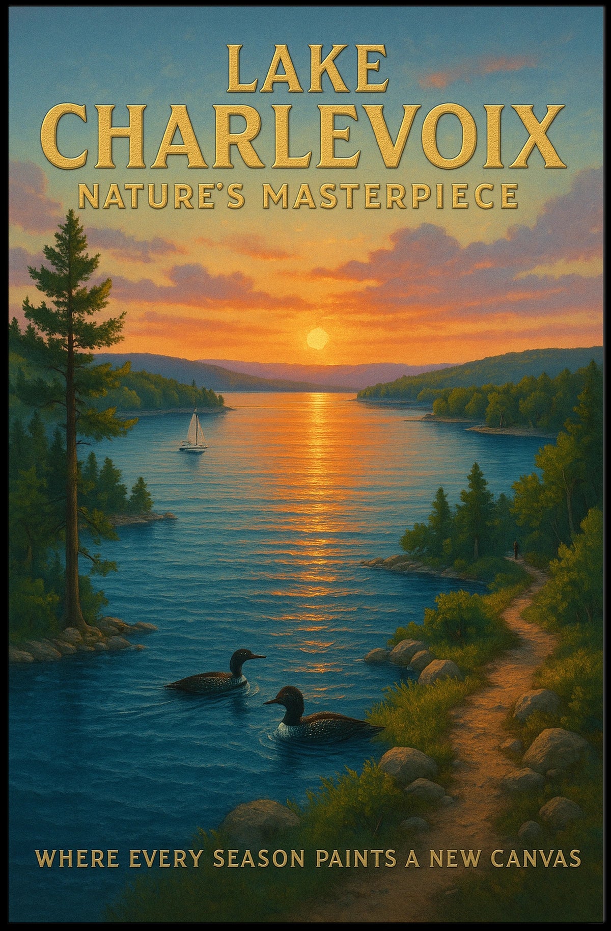 Lake Charlevoix NatureS Masterpiece Poster