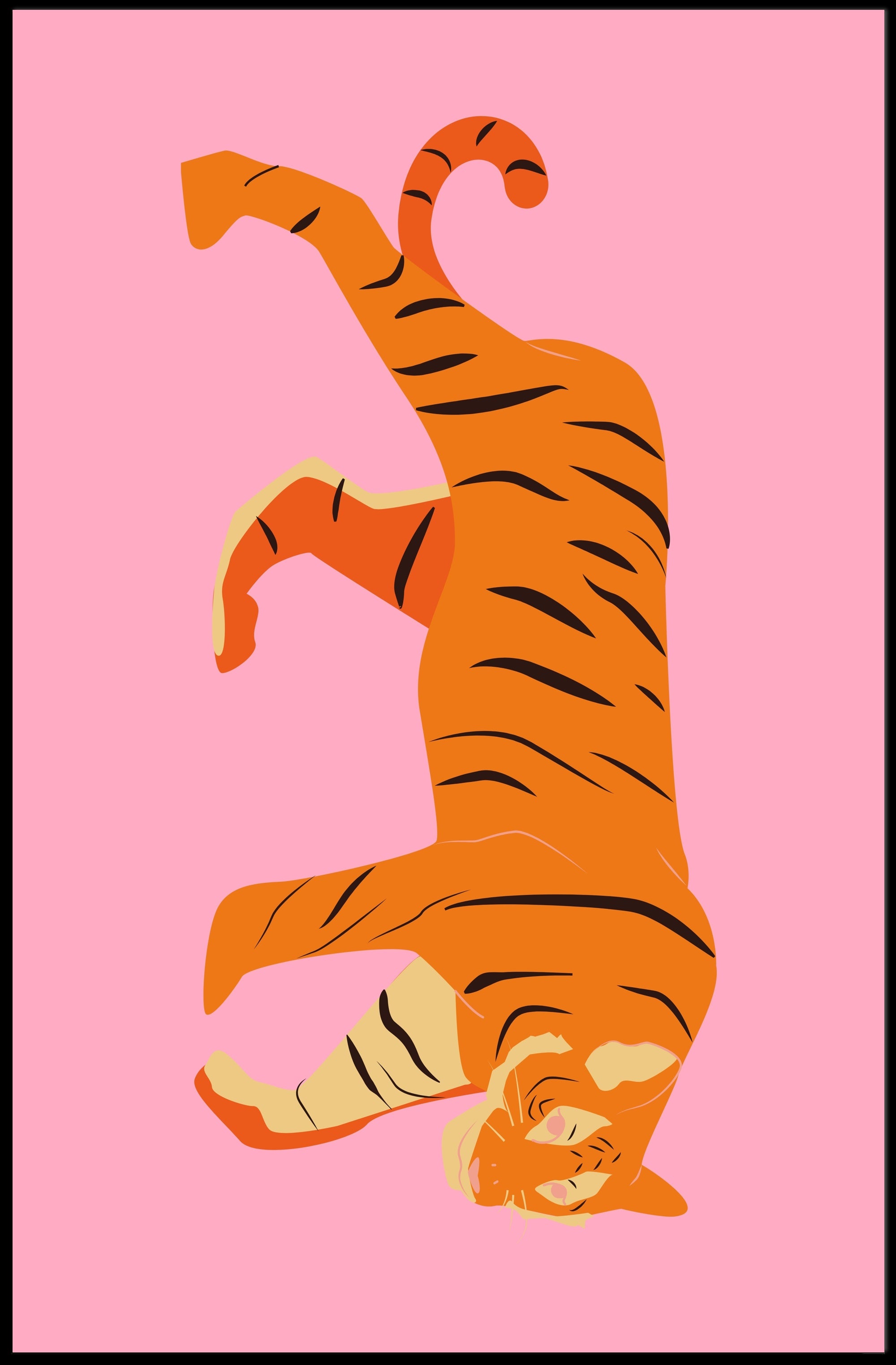 Tiger's Playful Dance: Abstract or Artistic Poster PosterGoat