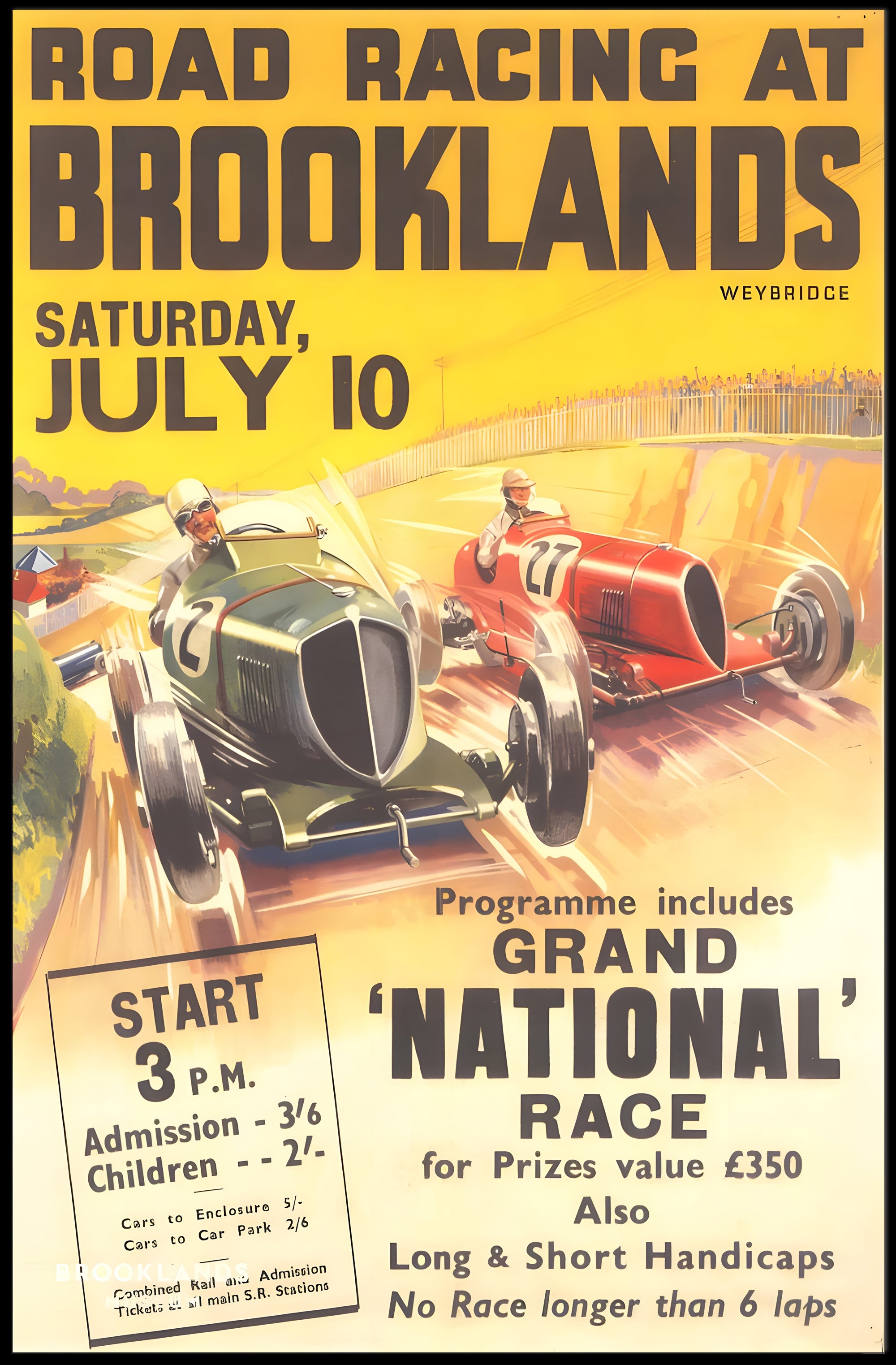 Road Racing at Brooklands Poster