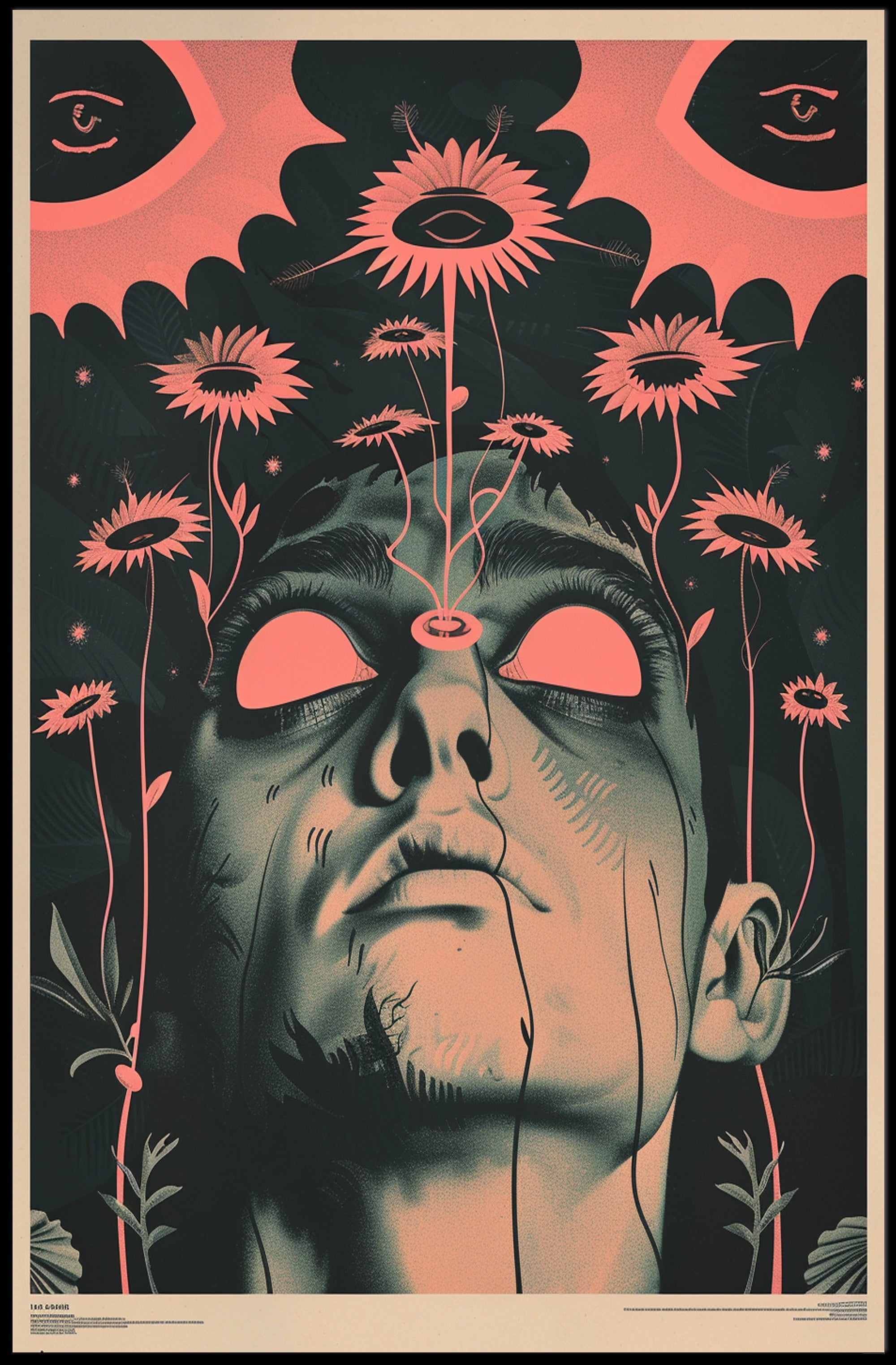 Surreal Floral Vision Art Print Poster for Home Decor PosterGoat