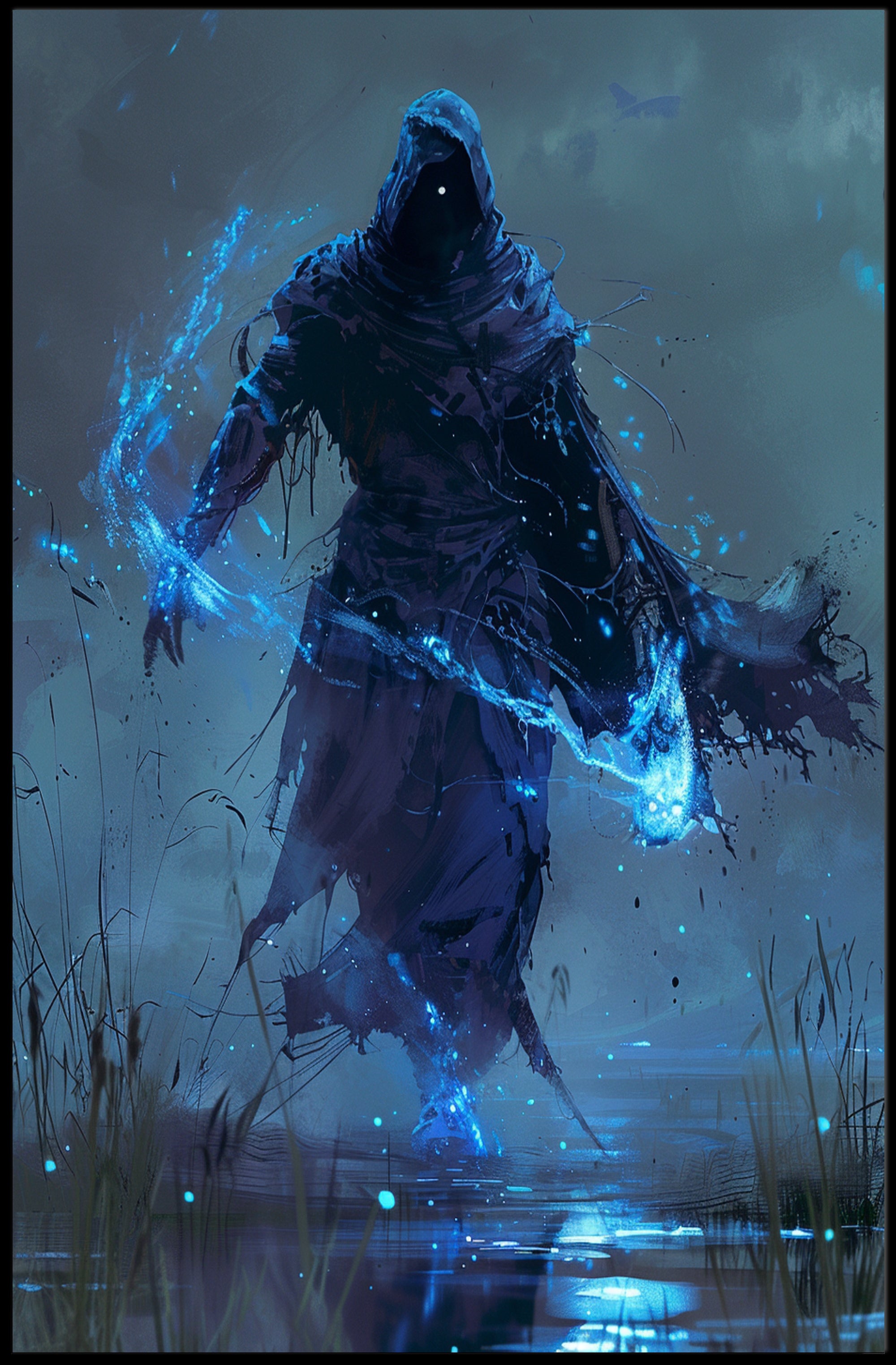 Dark Mystical Figure in Enchanting Fantasy or Mythology Poster PosterGoat