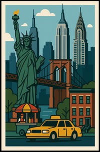 Iconic New York City Vibes Poster