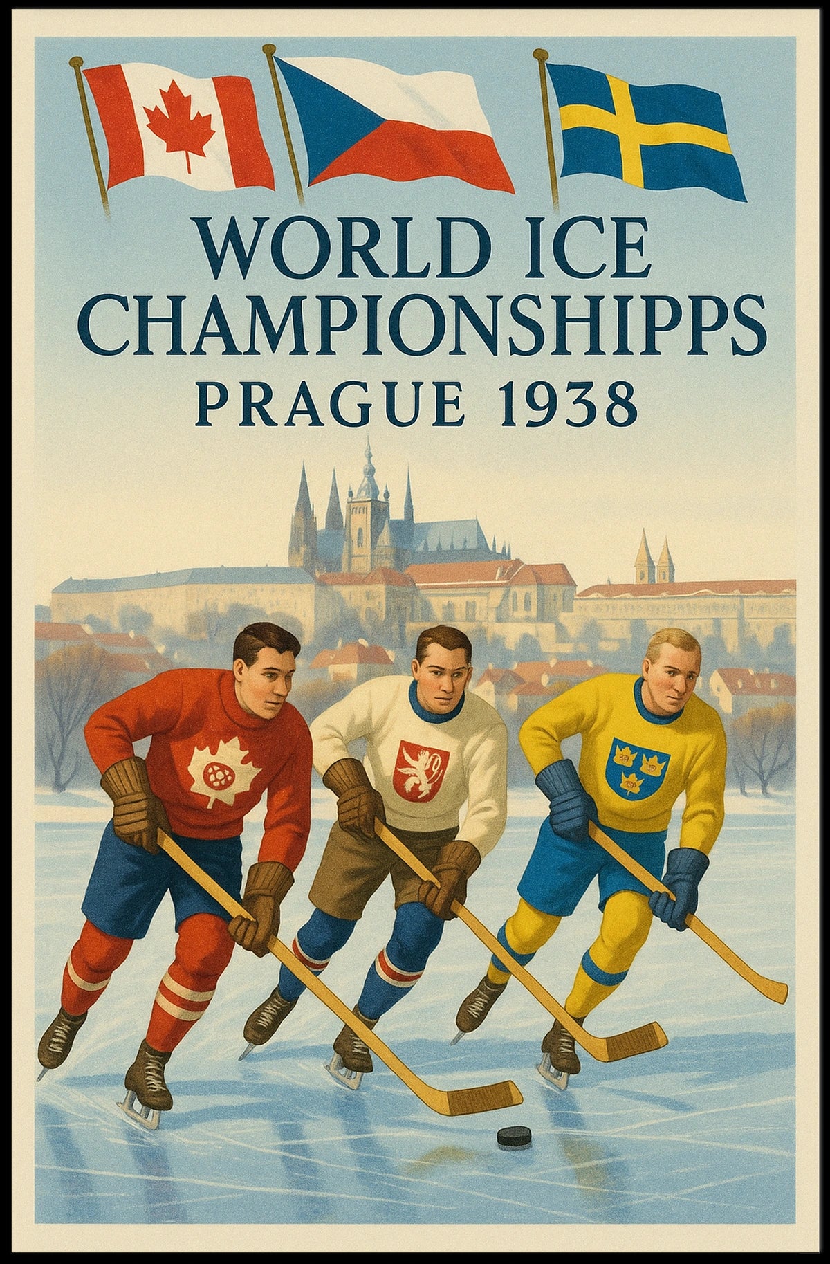 World Ice Championships Prague 1938 Poster