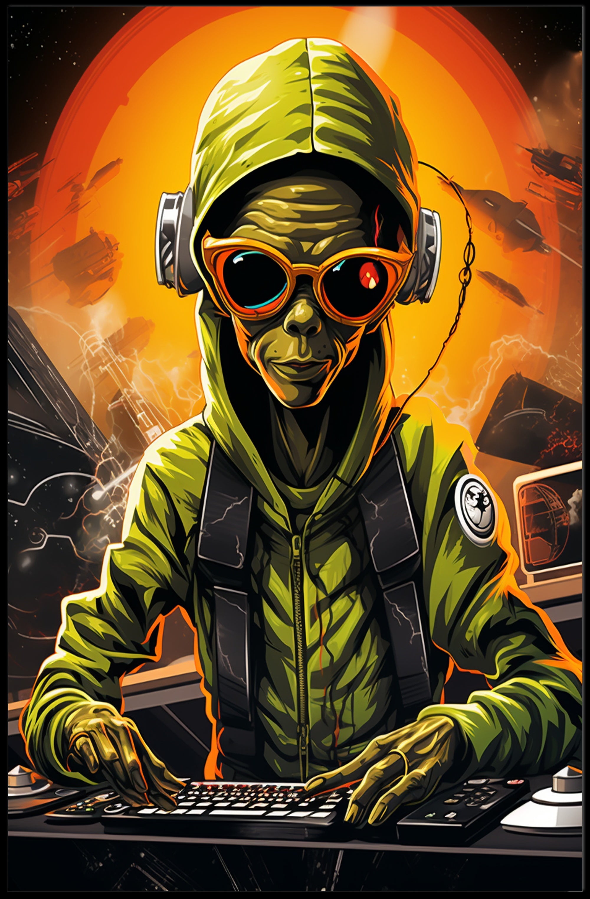 Alien Dj In Space Poster