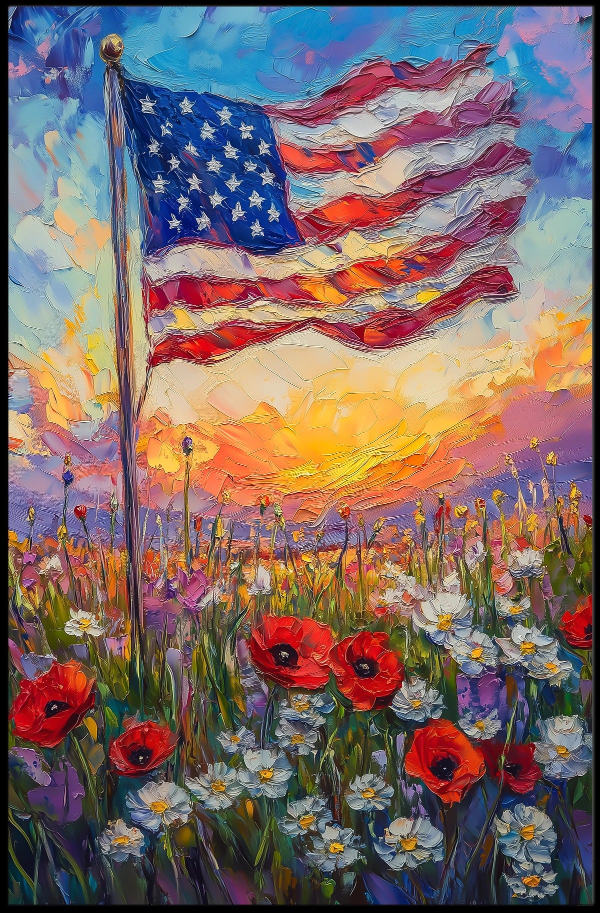 windswept American flag Poster