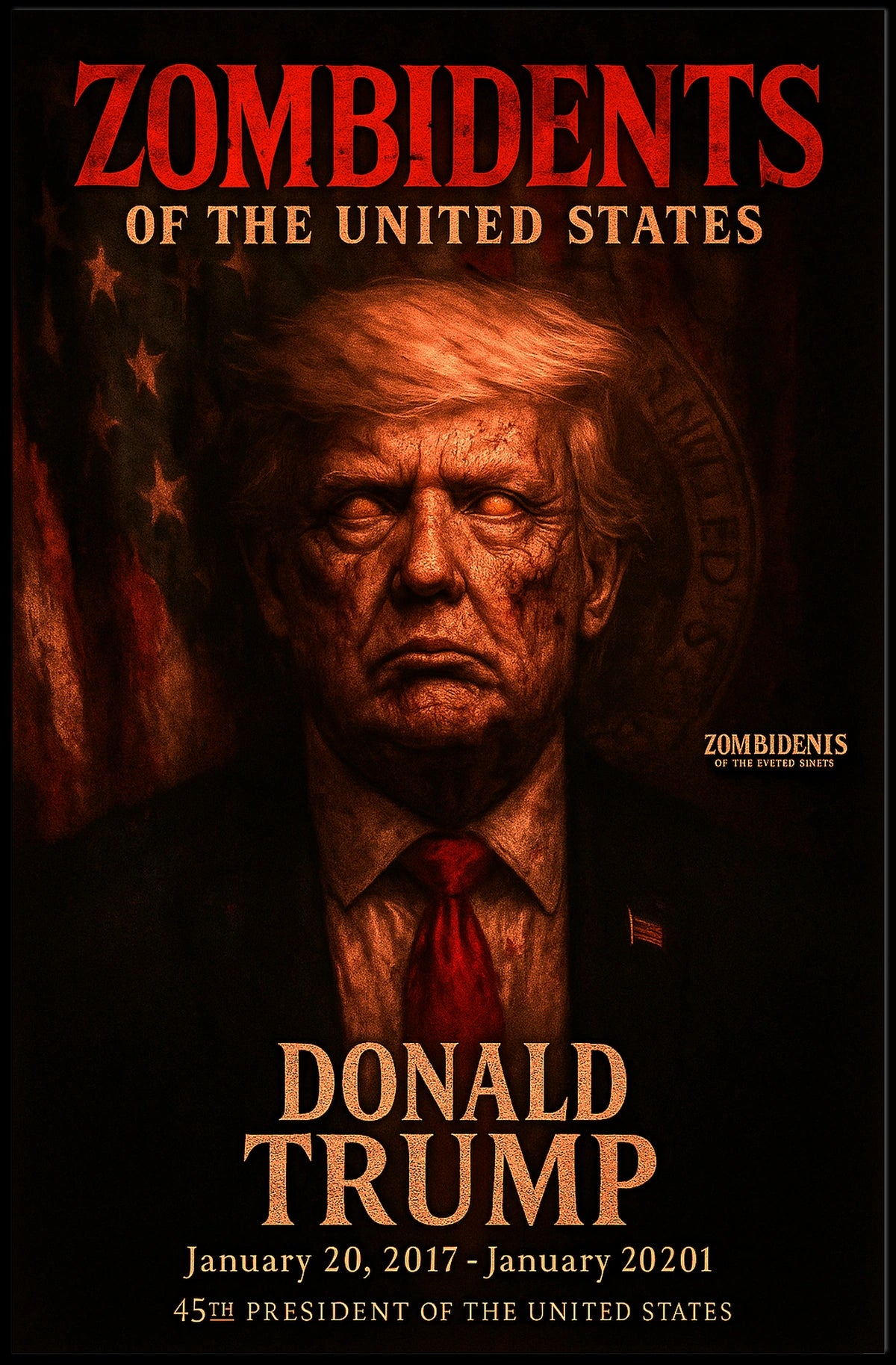 Donald Trump 45th President of the United States Zombidents Poster Series