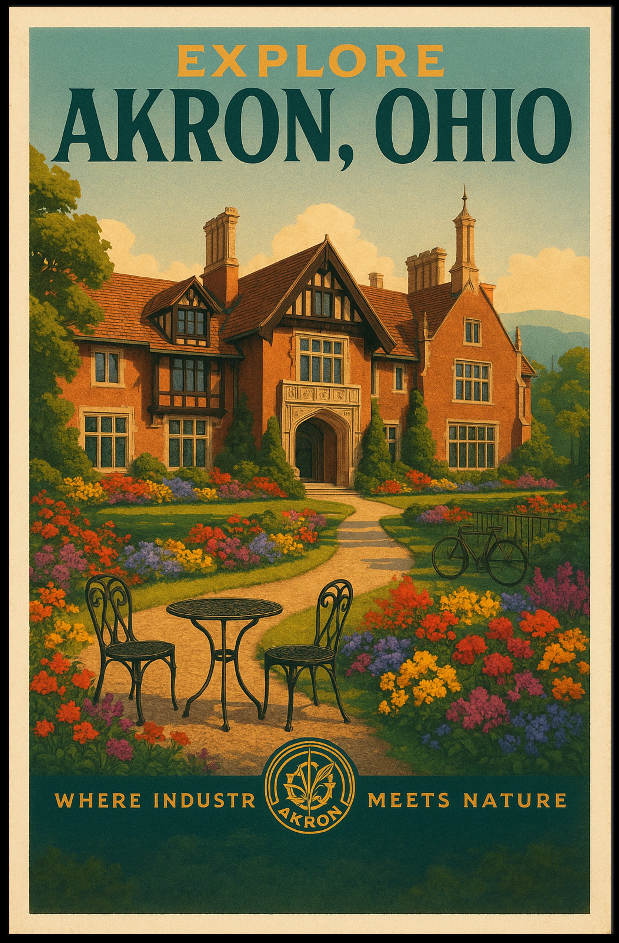 Explore Akron, Ohio Poster