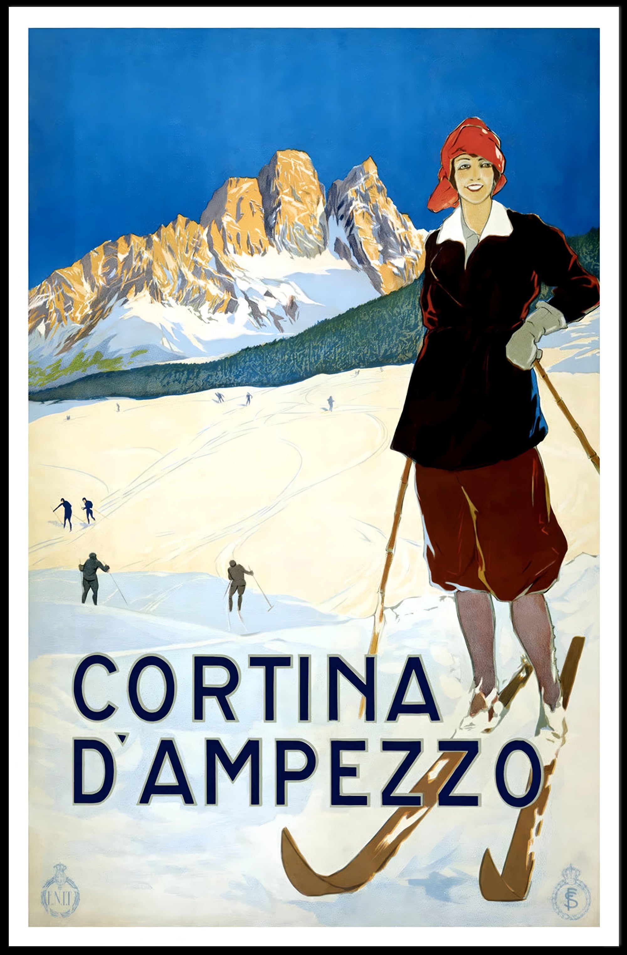 Winter Sports in Cortina d'Ampezzo Poster PosterGoat