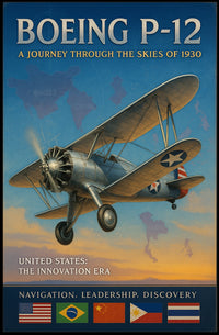 Boeing P-12 A Journey Through the Skies of 1930 Poster