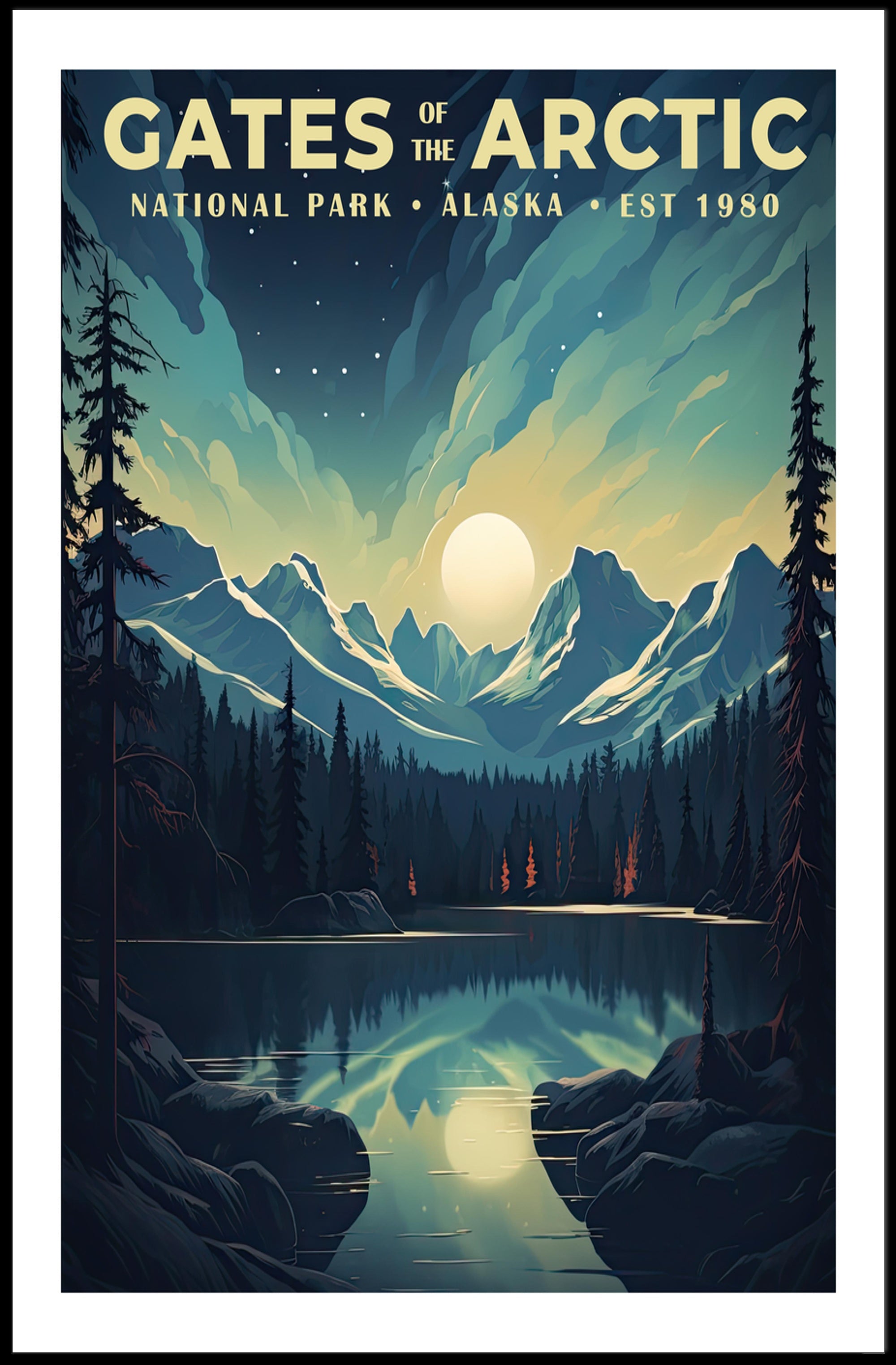 Gates Of The Arctic Travel Poster Vintage Print