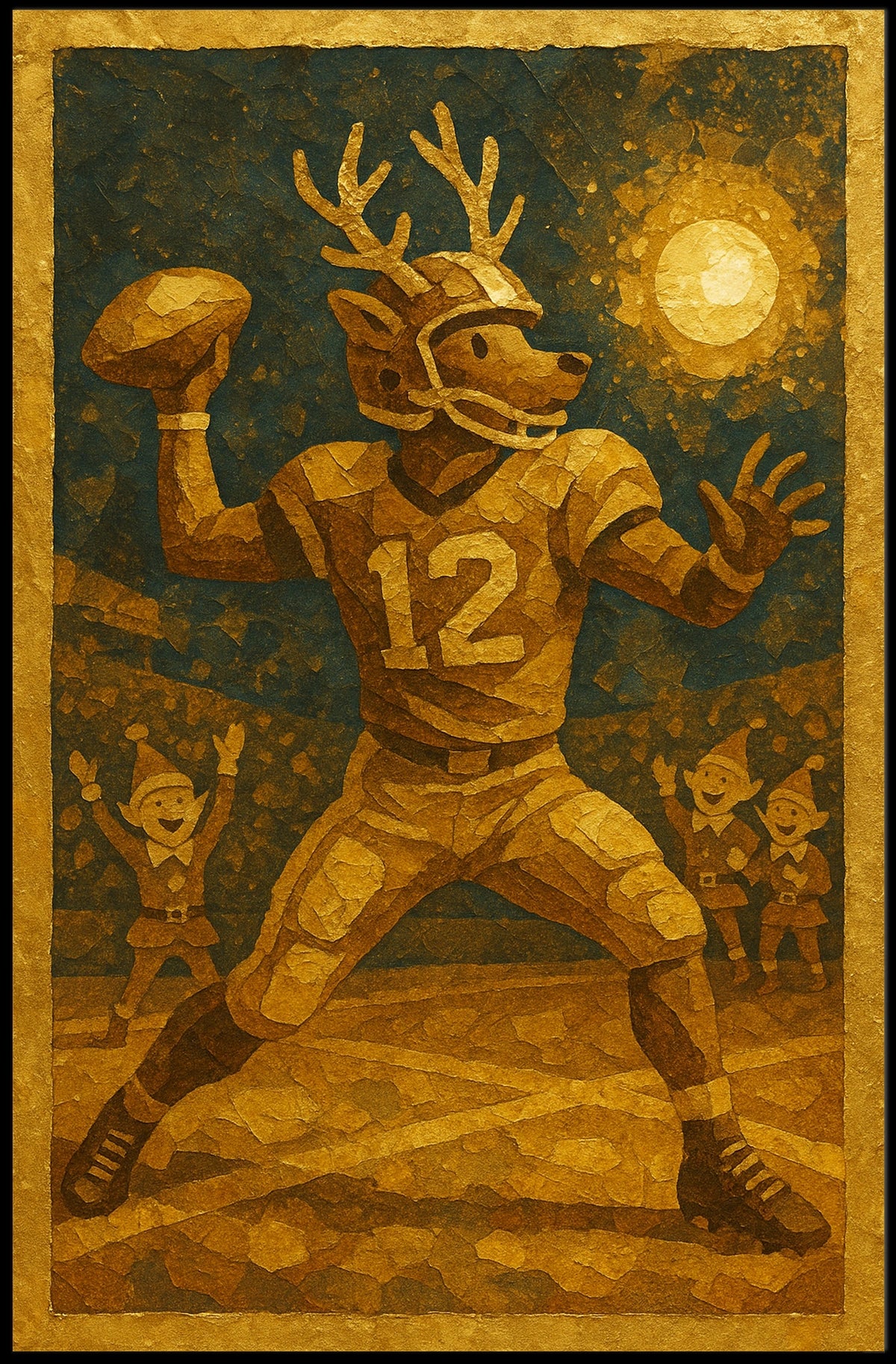Reindeer Quarterback Number 12 Poster