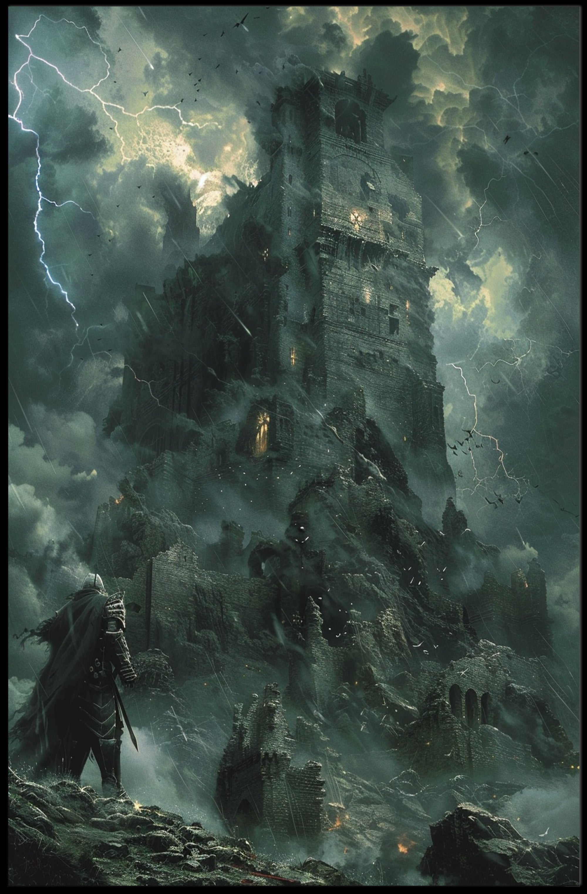 Eerie Medieval Fortress Adventure in Fantasy or Mythology Poster PosterGoat