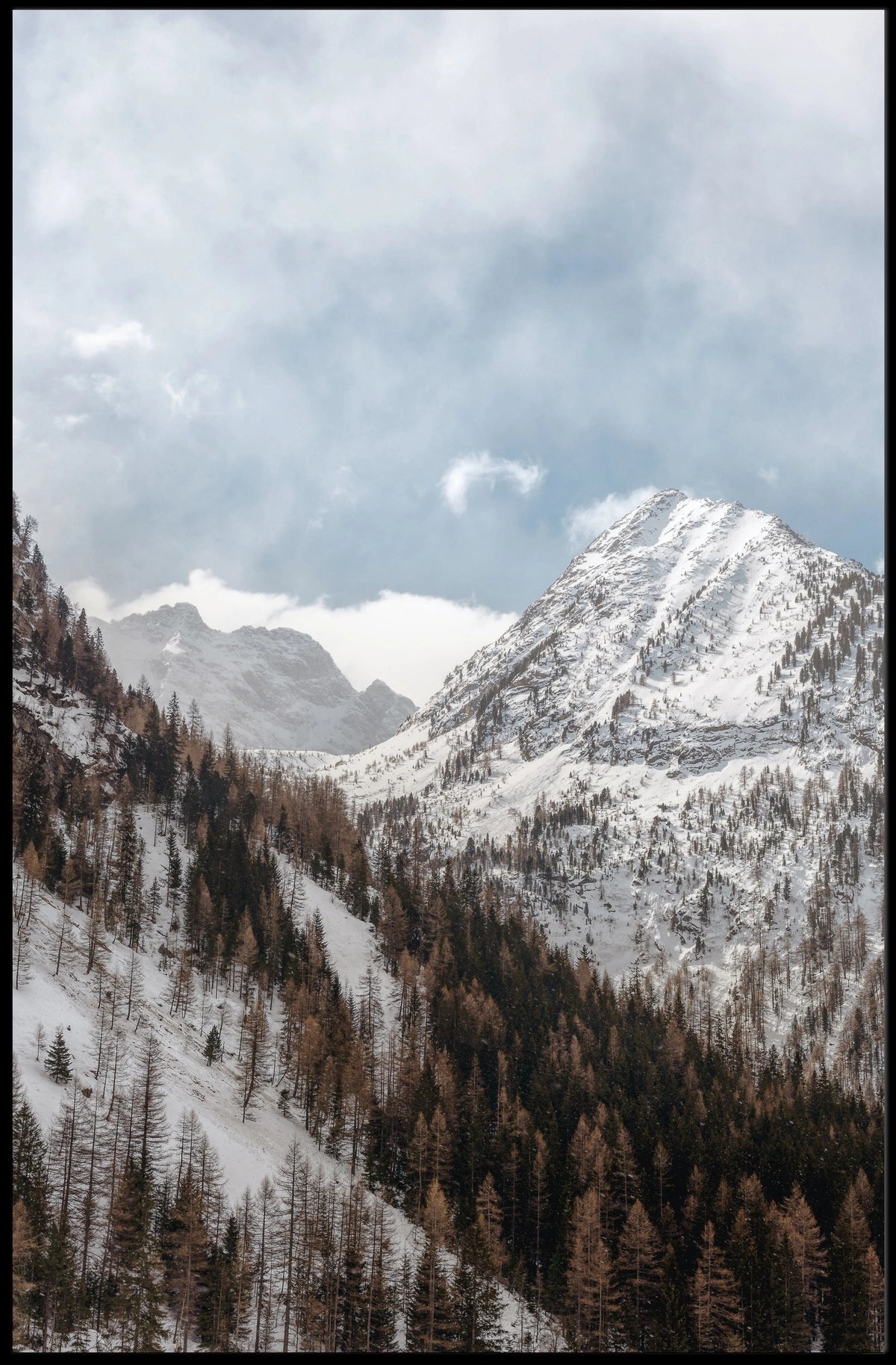 Majestic Winter Peaks Poster National Park Poster