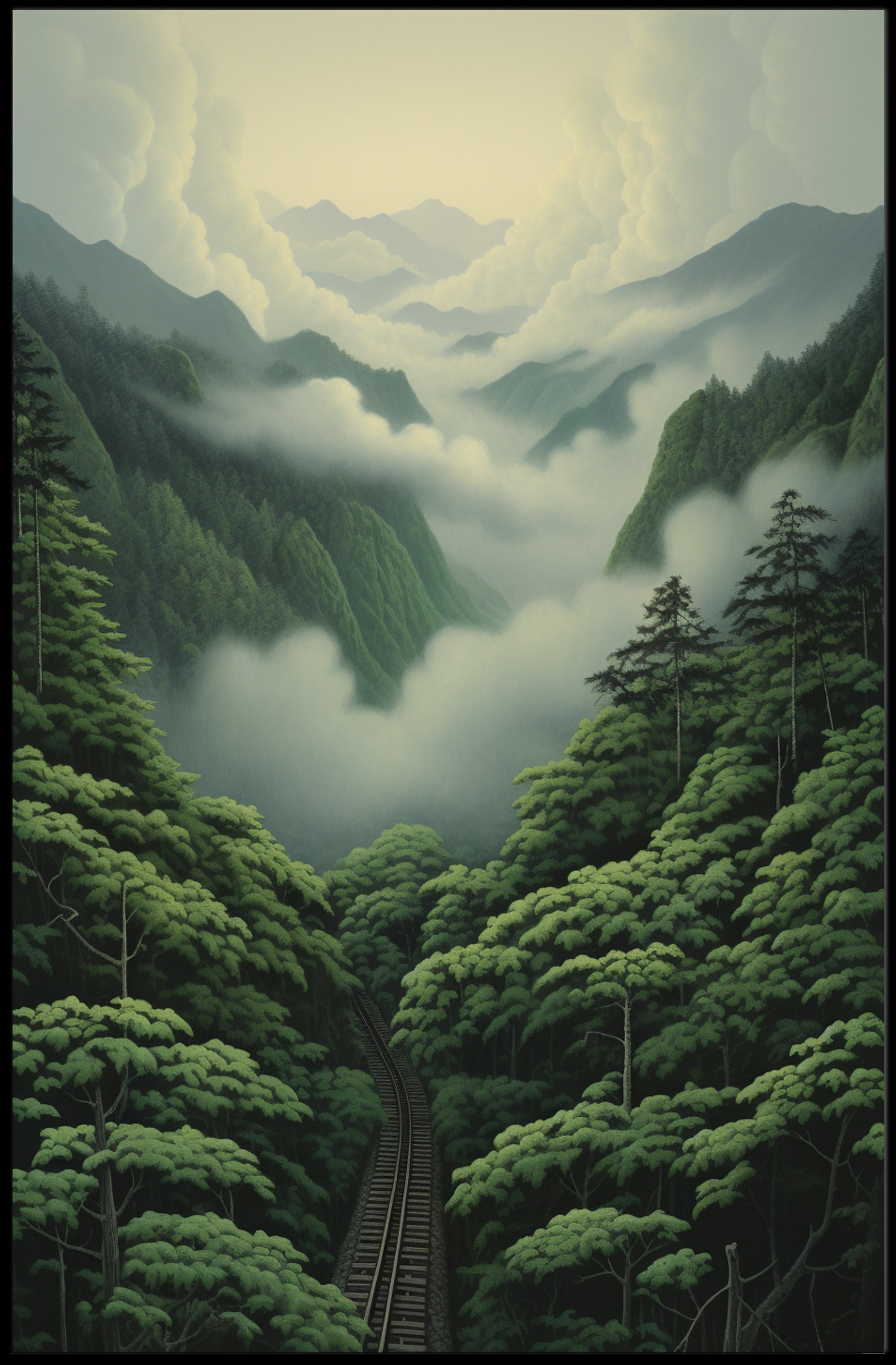 Journey Through The Misty Mountains Poster