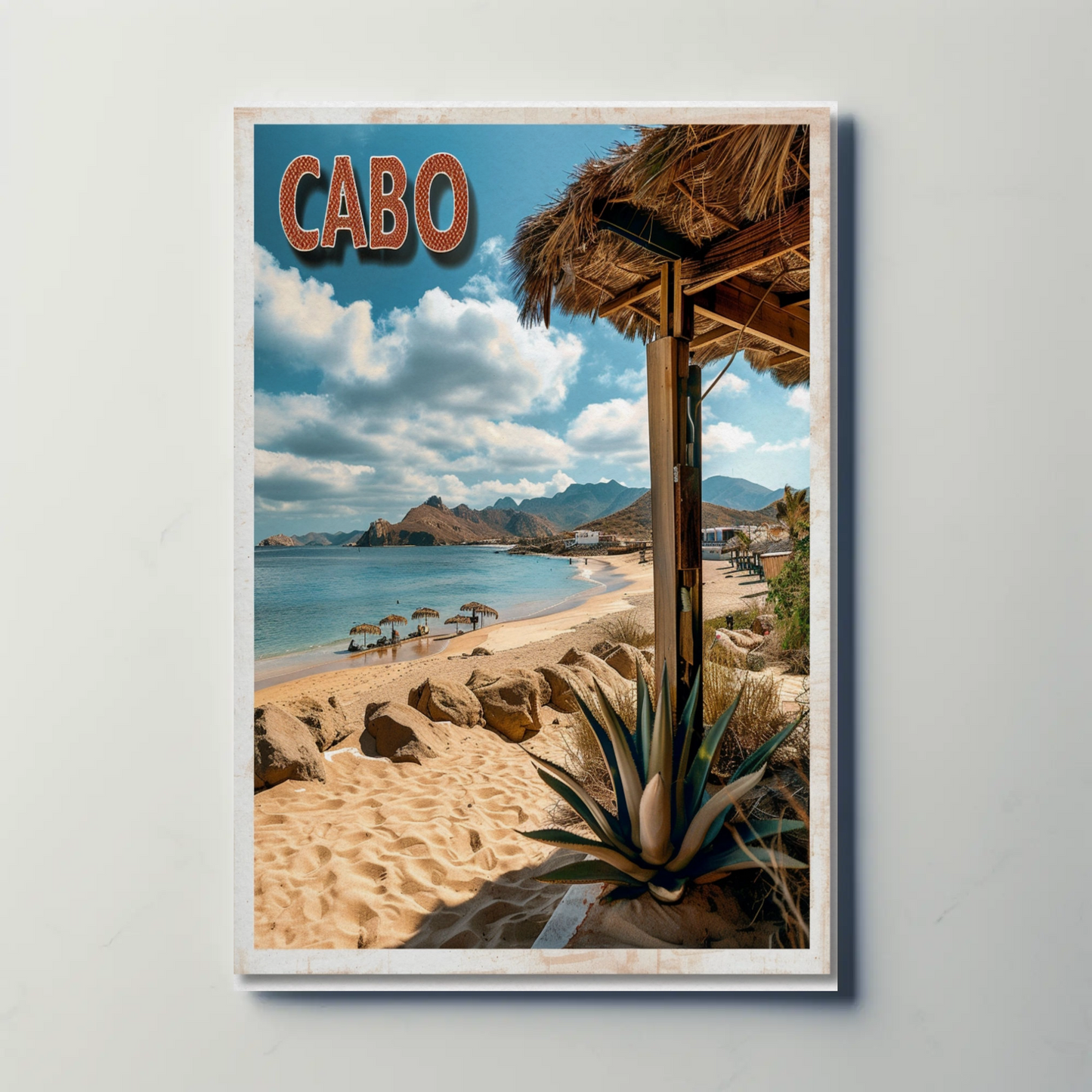 Cabo Paradise Beach Realistic Travel Poster