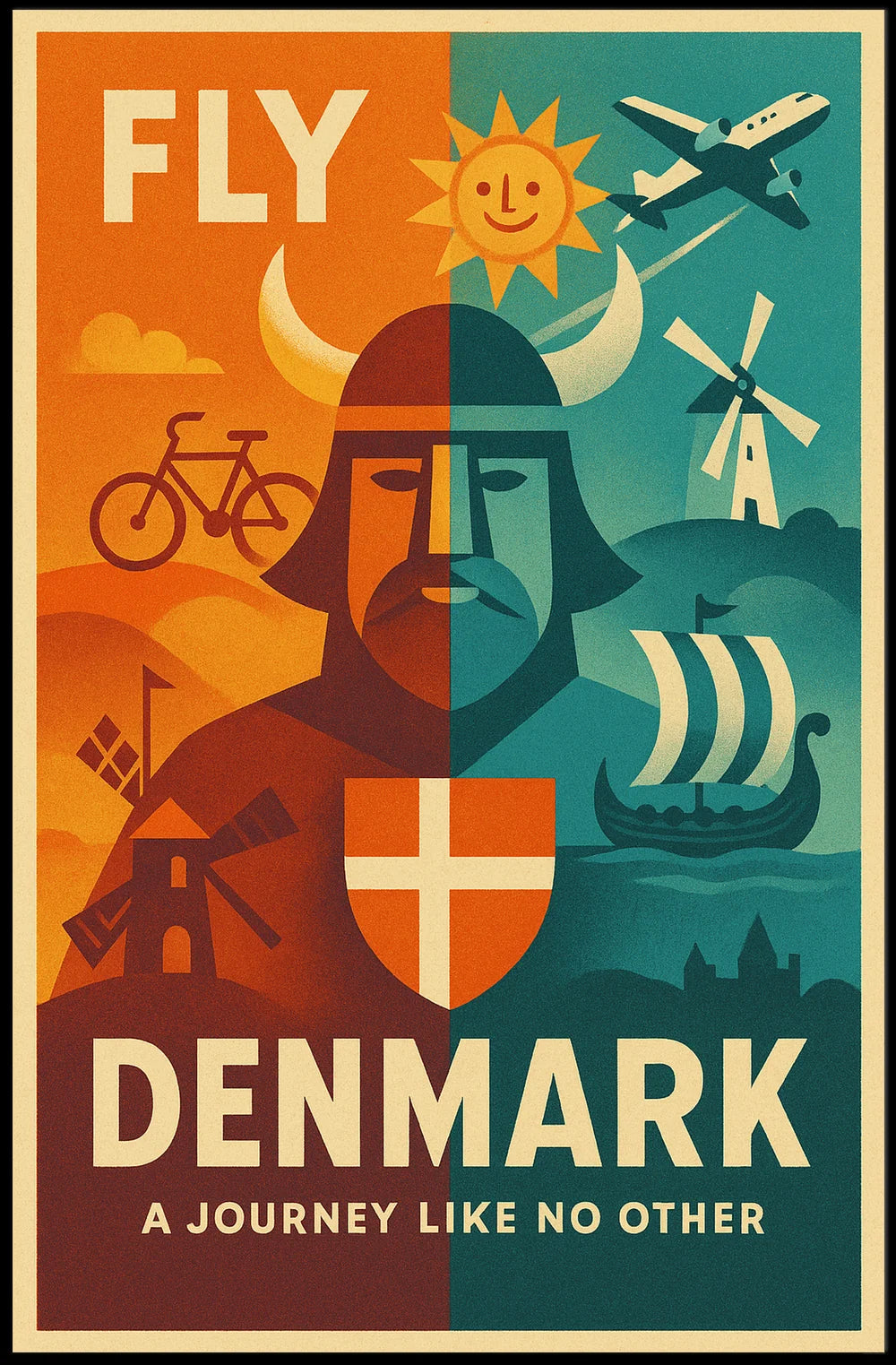 Denmark Travel Adventure Vintage Danish Exploration Travel Poster PosterGoat