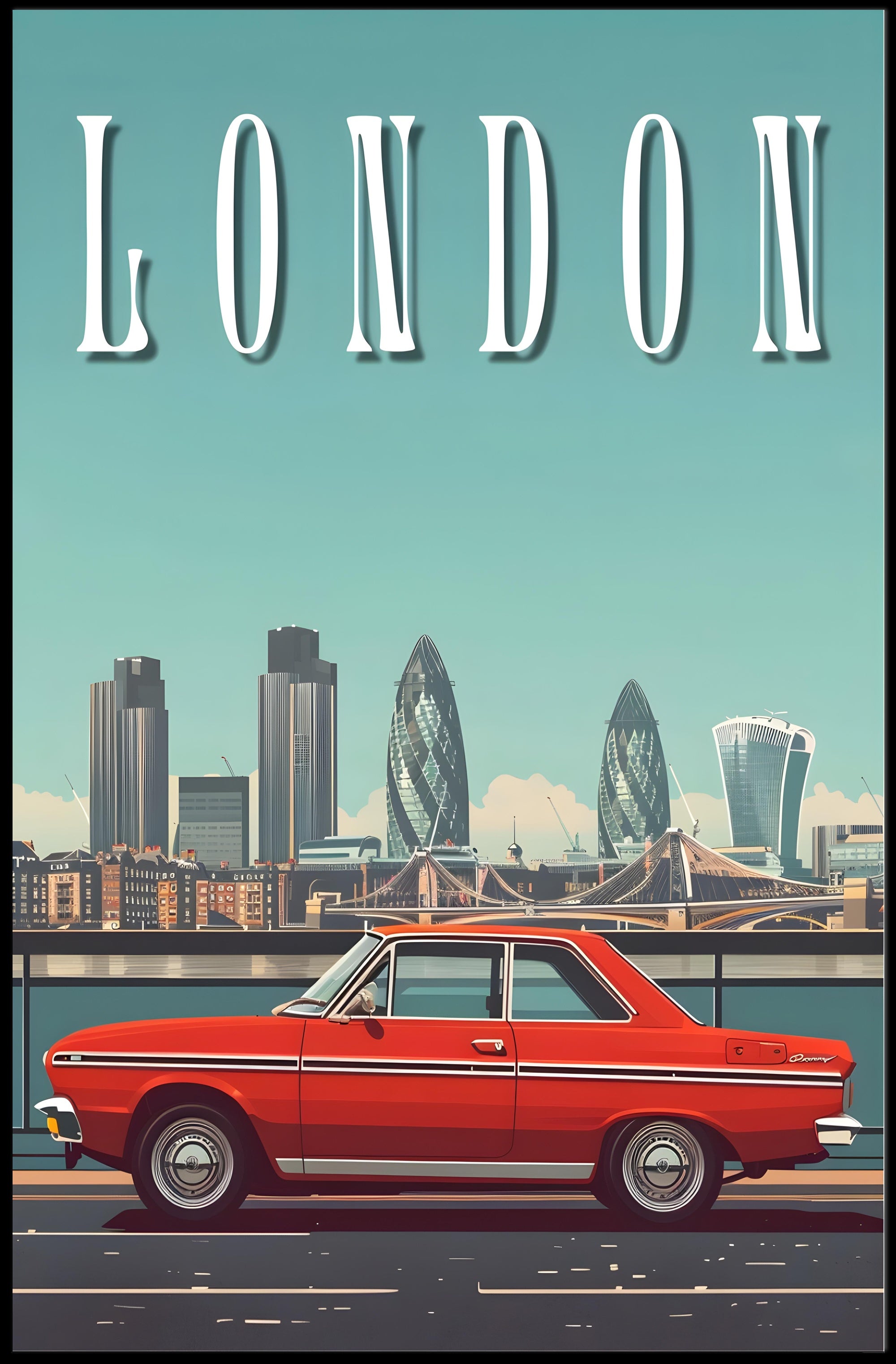 Retro London Journey Poster